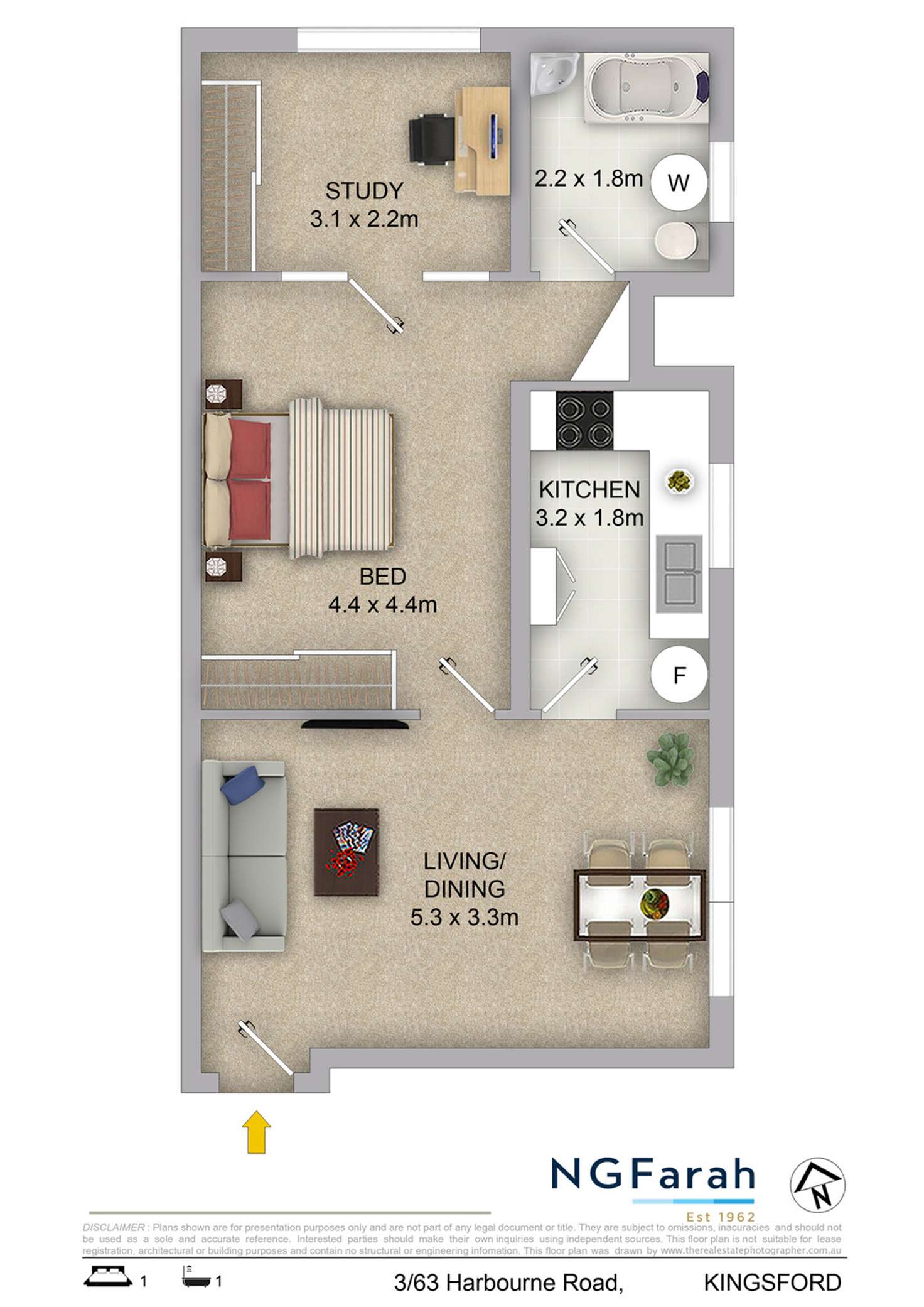 Floorplan of Homely apartment listing, 3/63 Harbourne Road, Kingsford NSW 2032