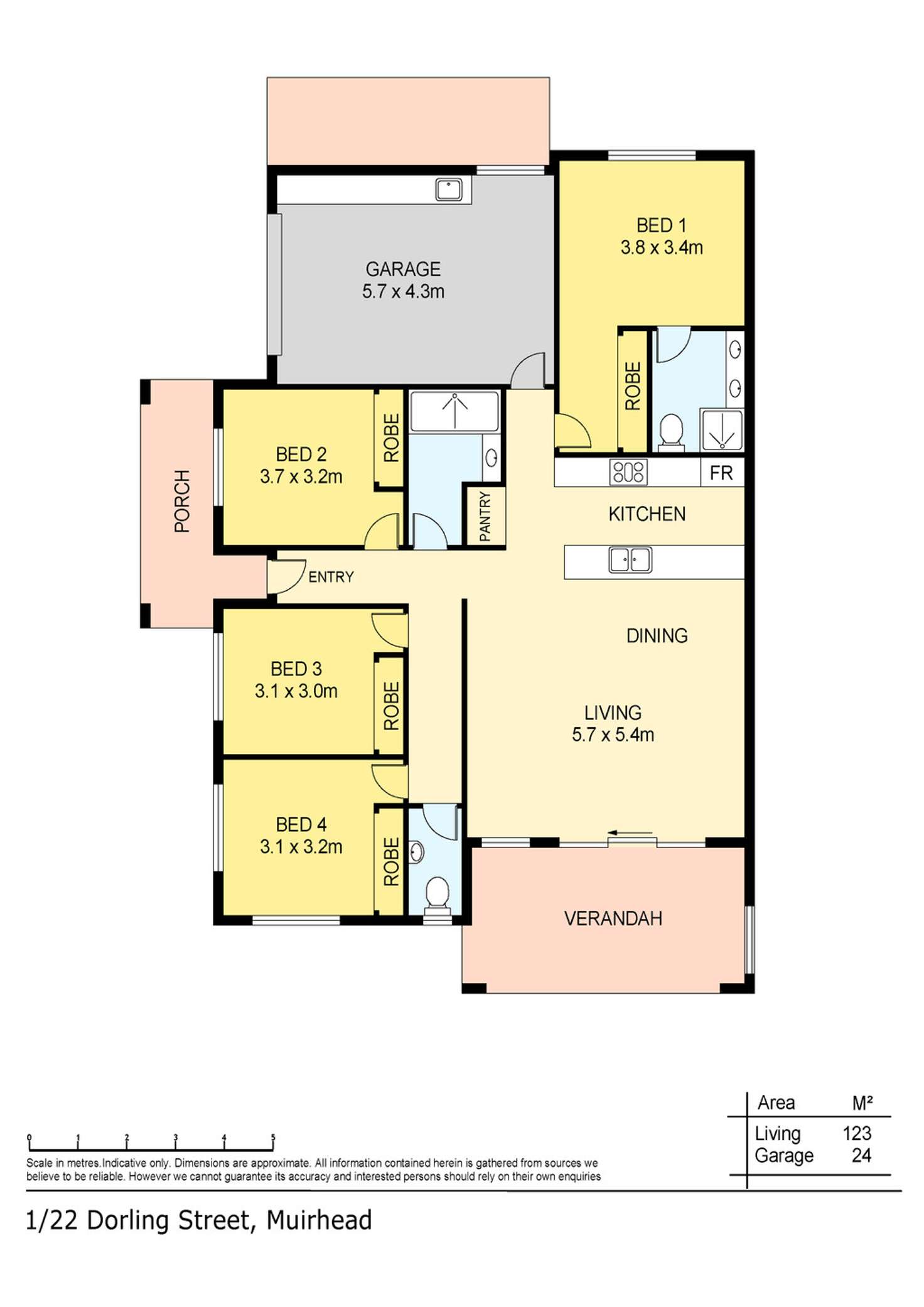 Floorplan of Homely unit listing, 1/22 Dorling Street, Muirhead NT 810