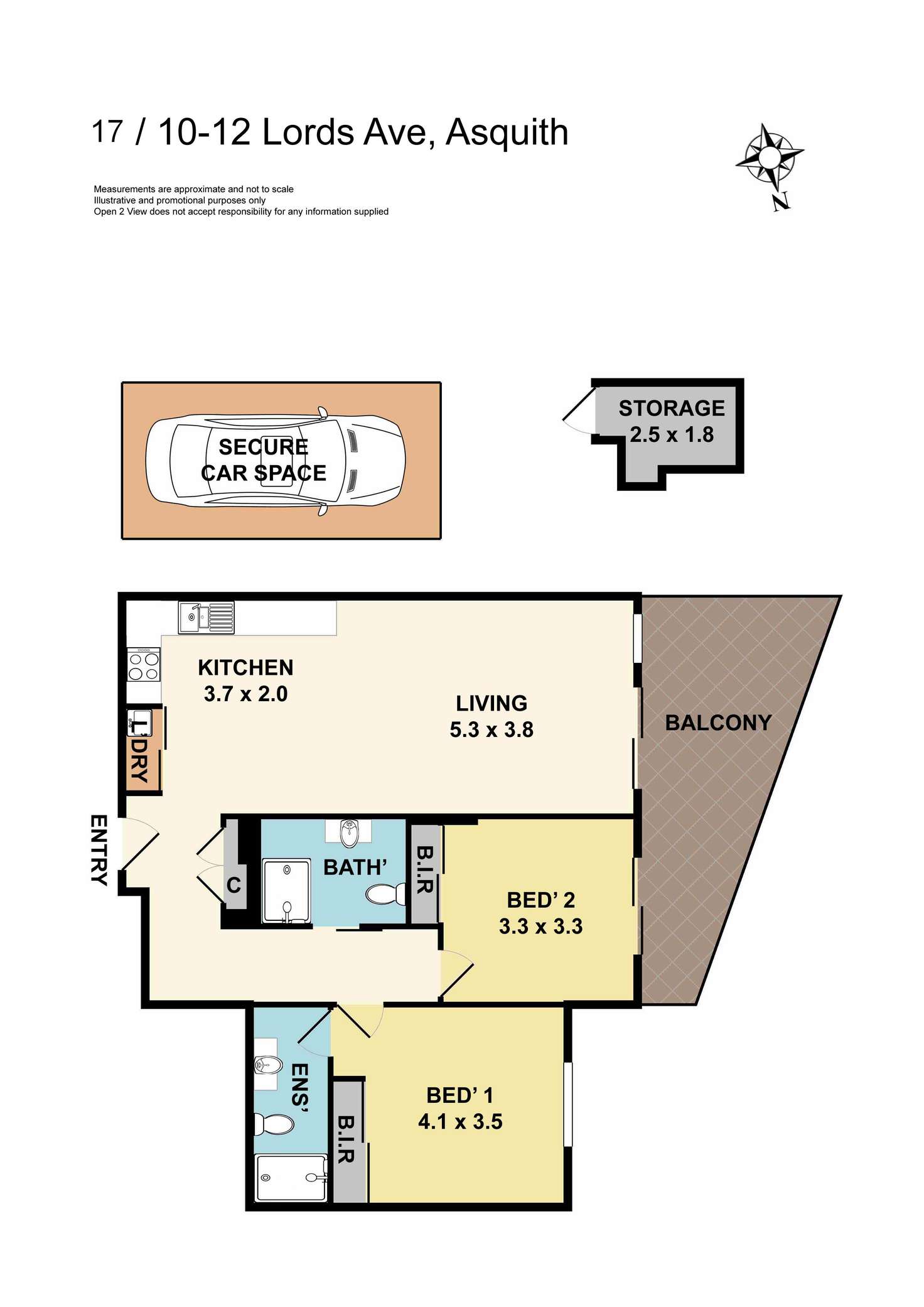 Floorplan of Homely apartment listing, 17/10-12 Lords Avenue, Asquith NSW 2077