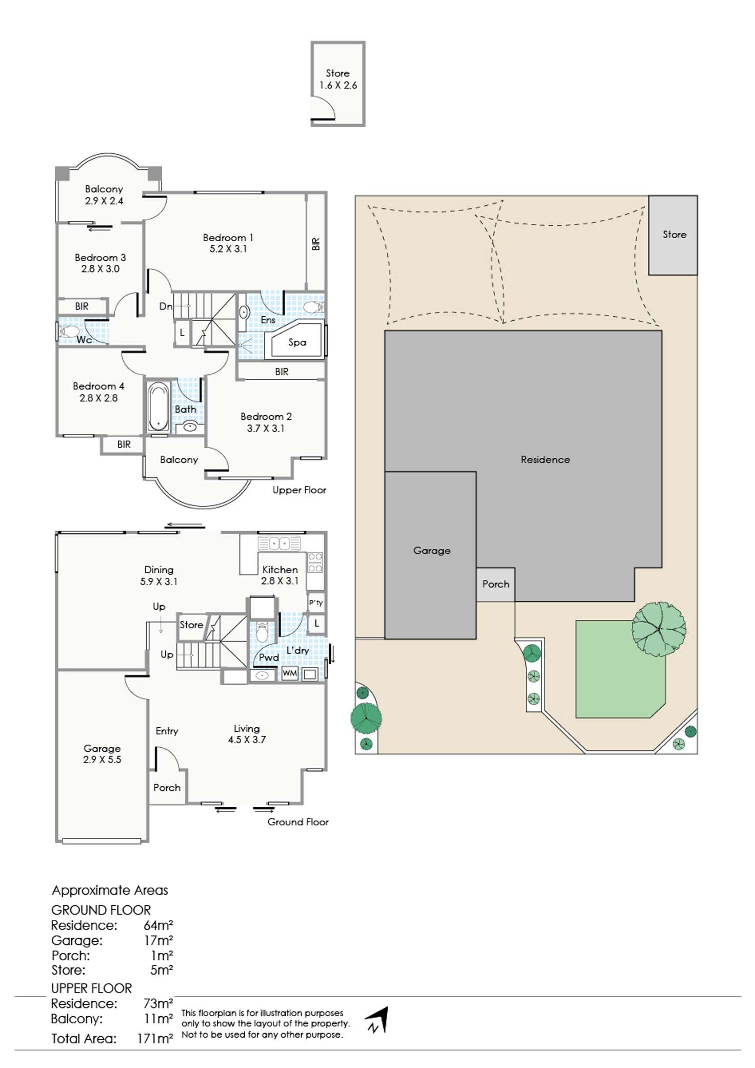 Floorplan of Homely townhouse listing, 1C Hampton Street, Burswood WA 6100