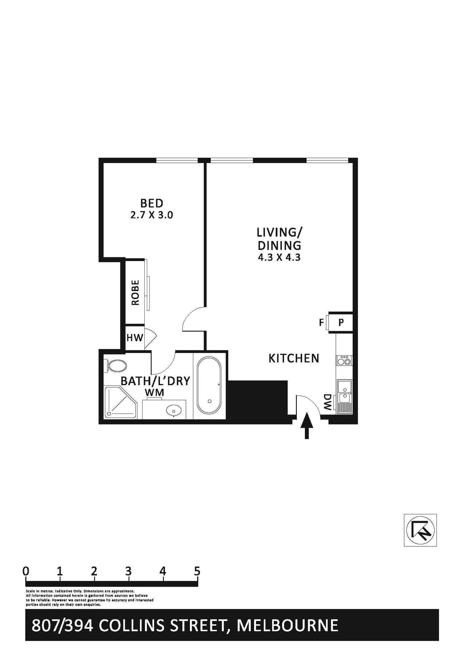 Floorplan of Homely apartment listing, 807/394 Collins Street, Melbourne VIC 3000