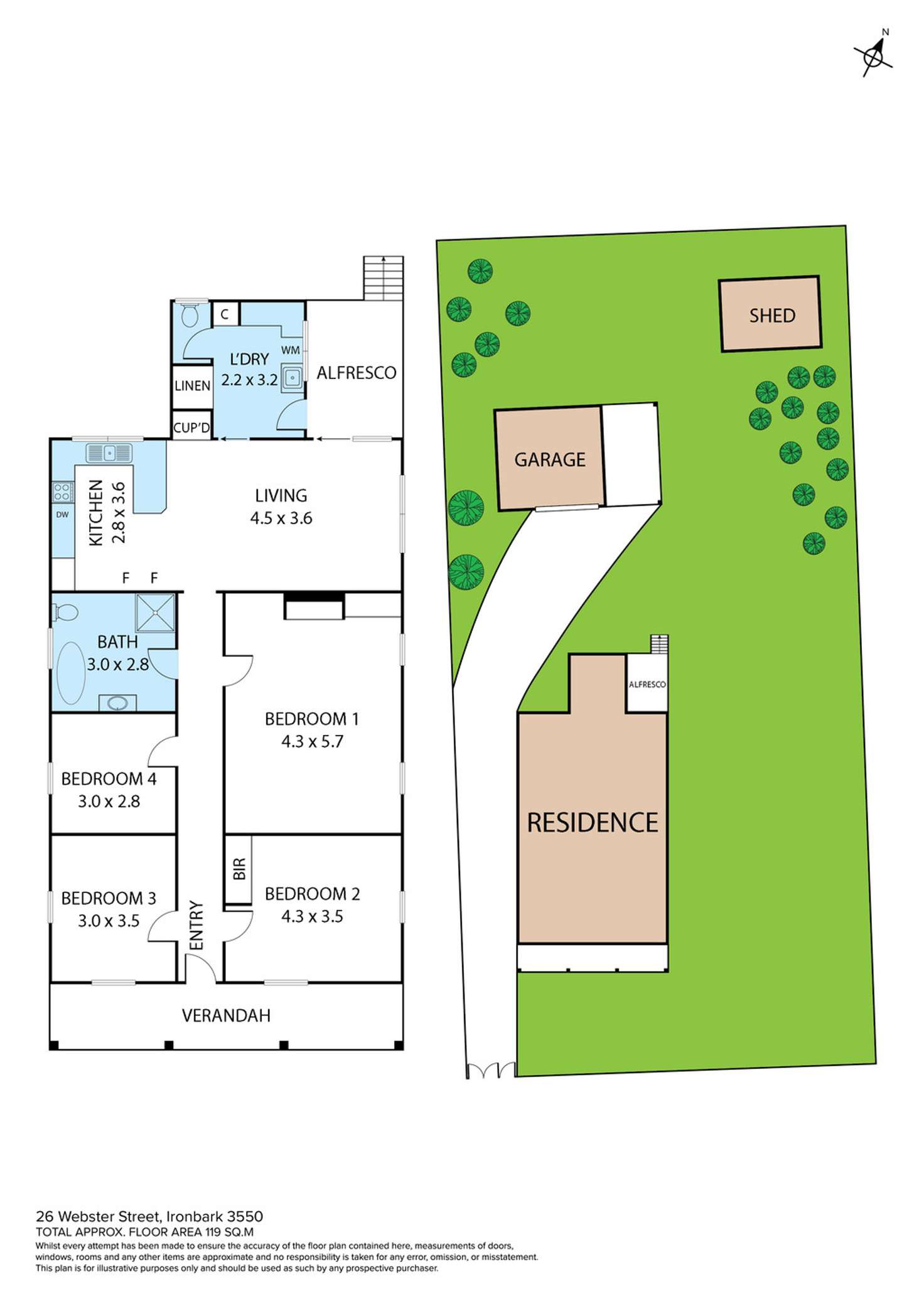 Floorplan of Homely house listing, 26 Webster Street, Ironbark VIC 3550