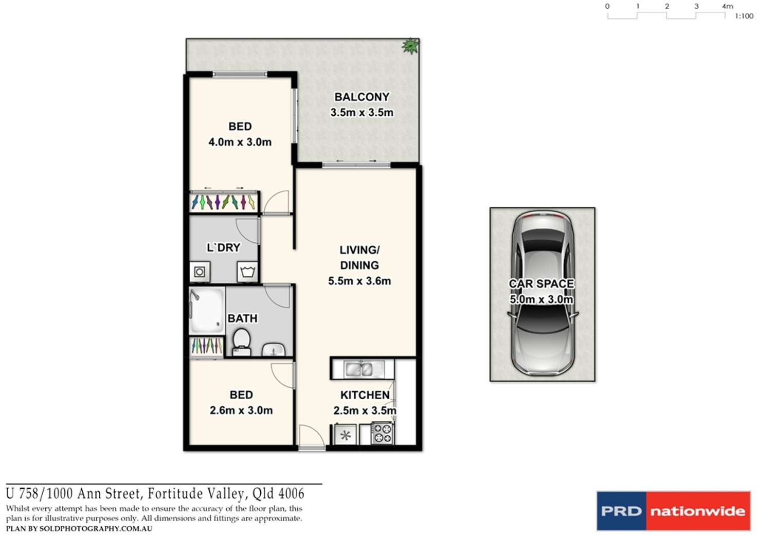 Floorplan of Homely unit listing, 758/1000 Ann Street, Fortitude Valley QLD 4006