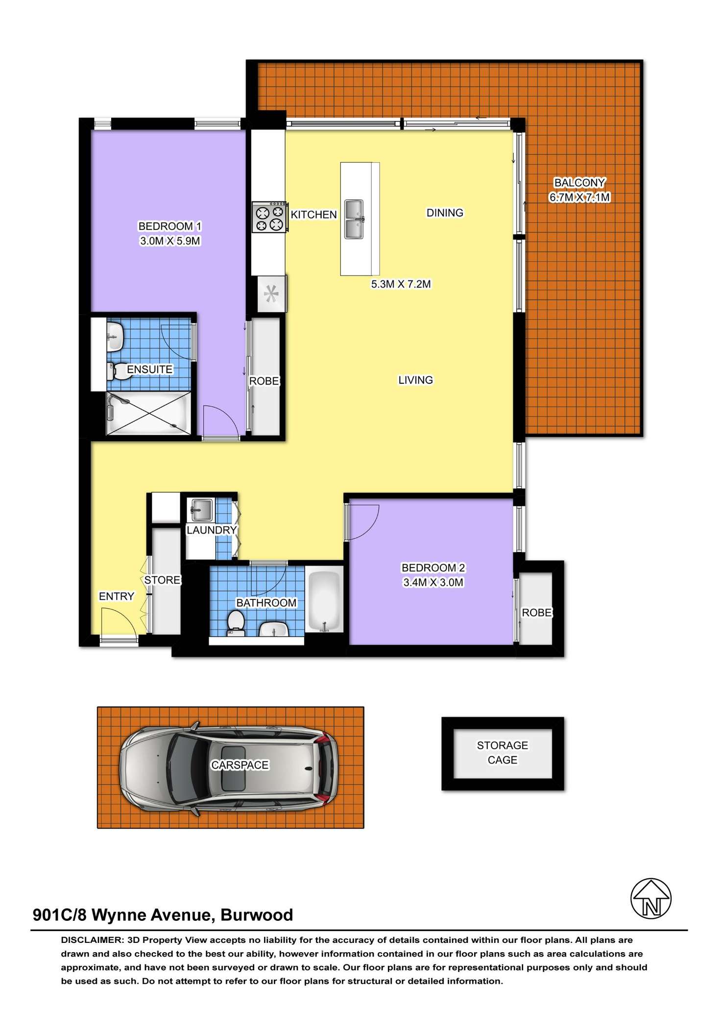 Floorplan of Homely apartment listing, 901c/8 Wynne Avenue, Burwood NSW 2134