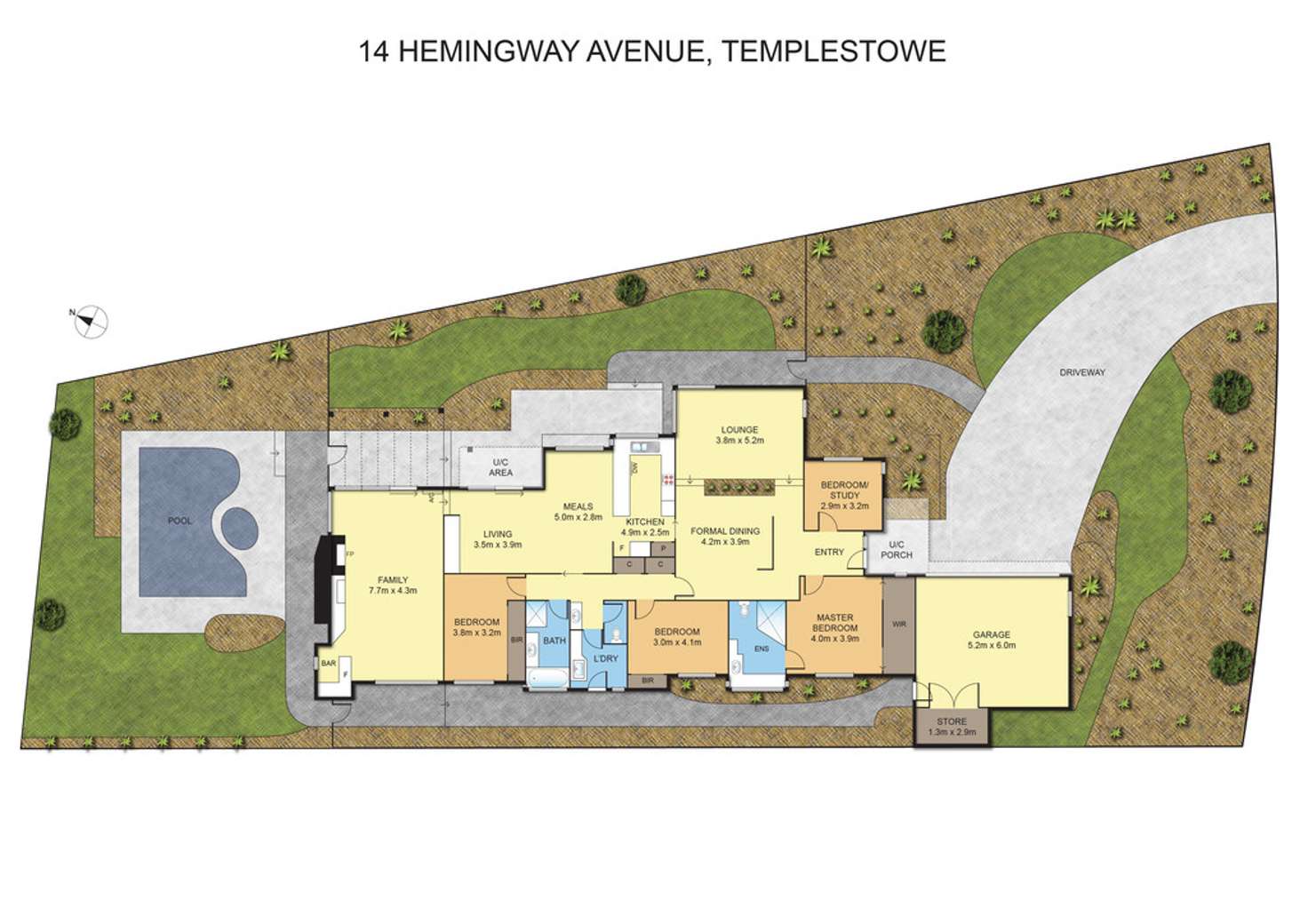 Floorplan of Homely house listing, 14 Hemingway Avenue, Templestowe VIC 3106