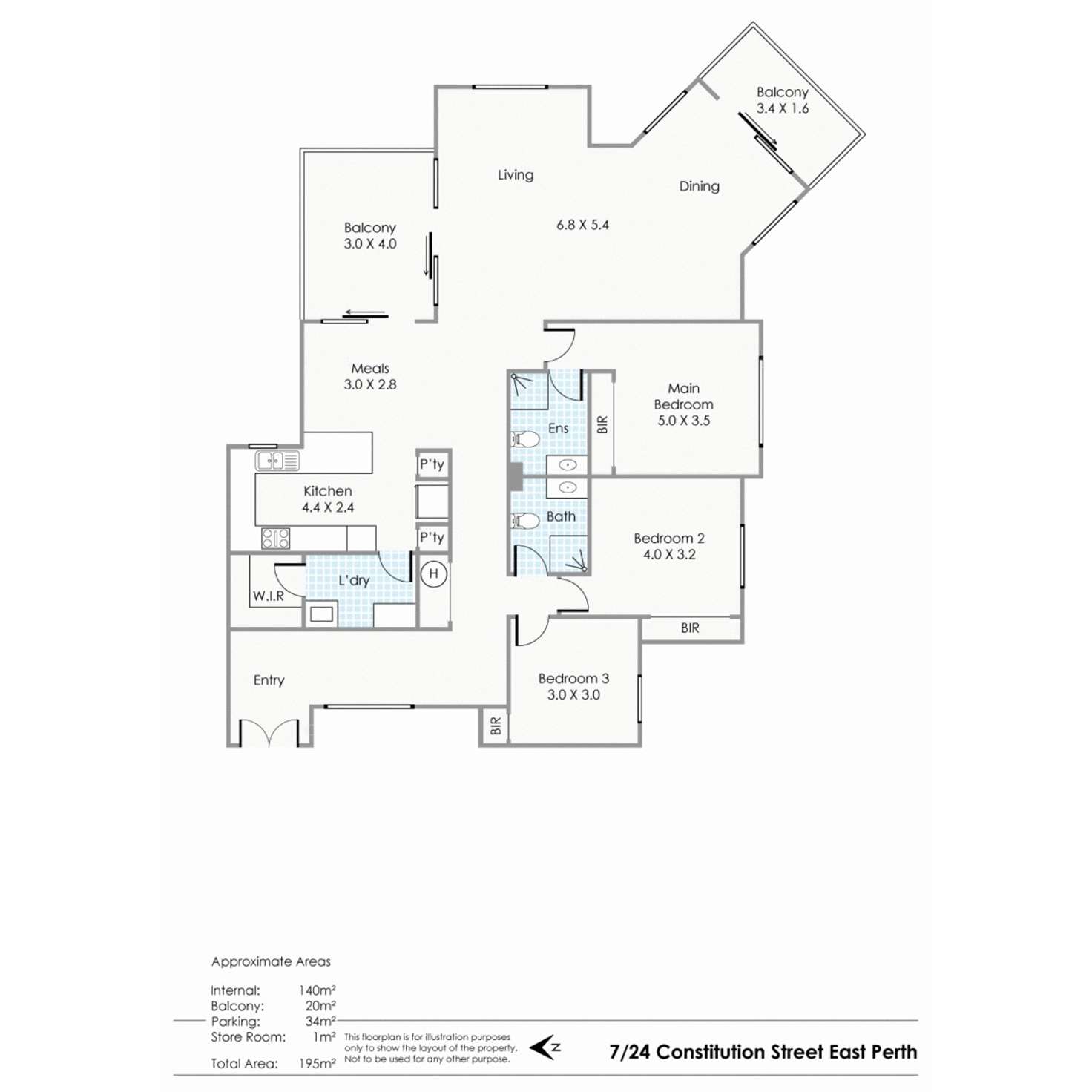 Floorplan of Homely apartment listing, 7/24 Constitution Street, East Perth WA 6004