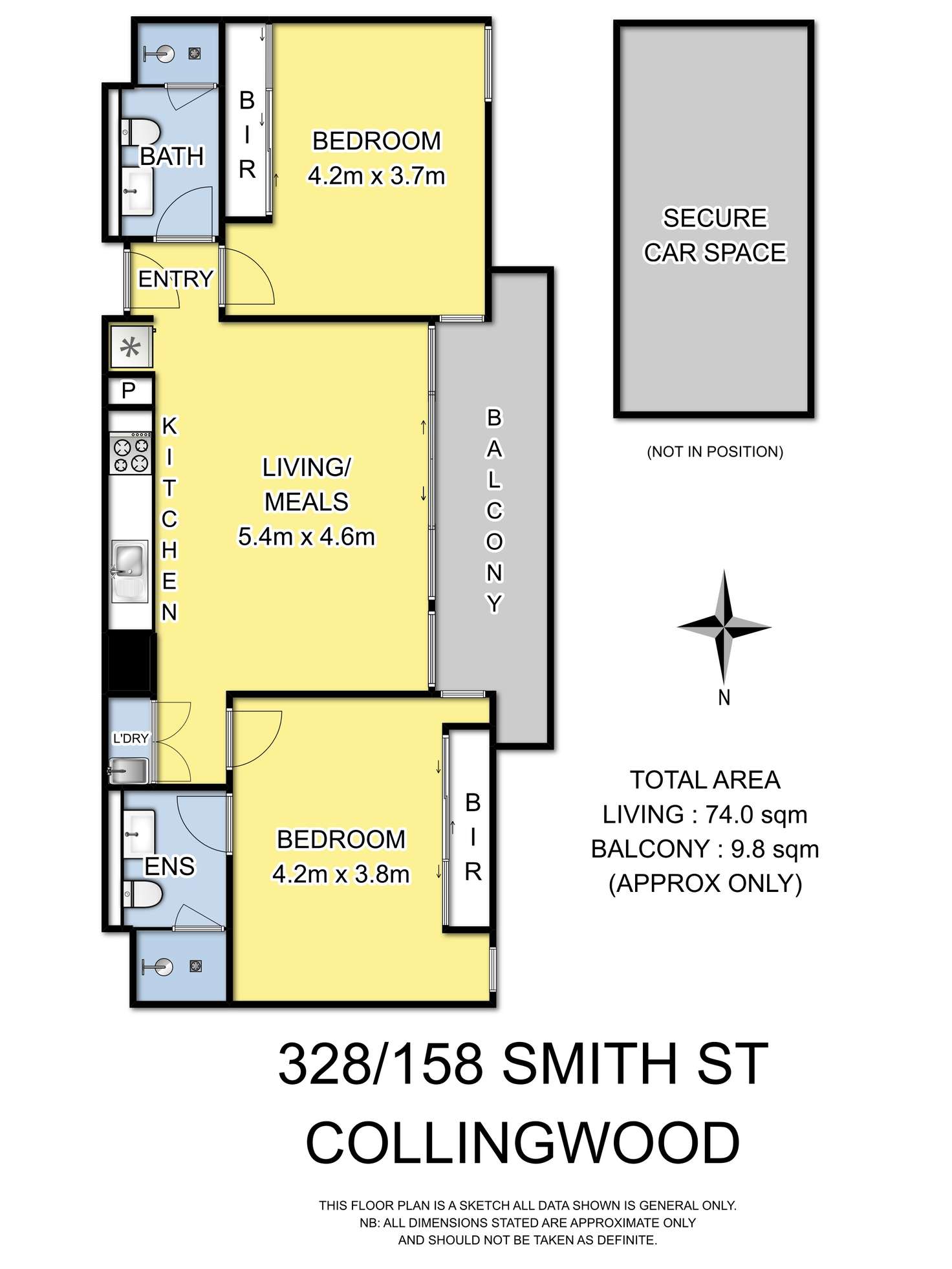 Floorplan of Homely apartment listing, 328/158 Smith Street, Collingwood VIC 3066