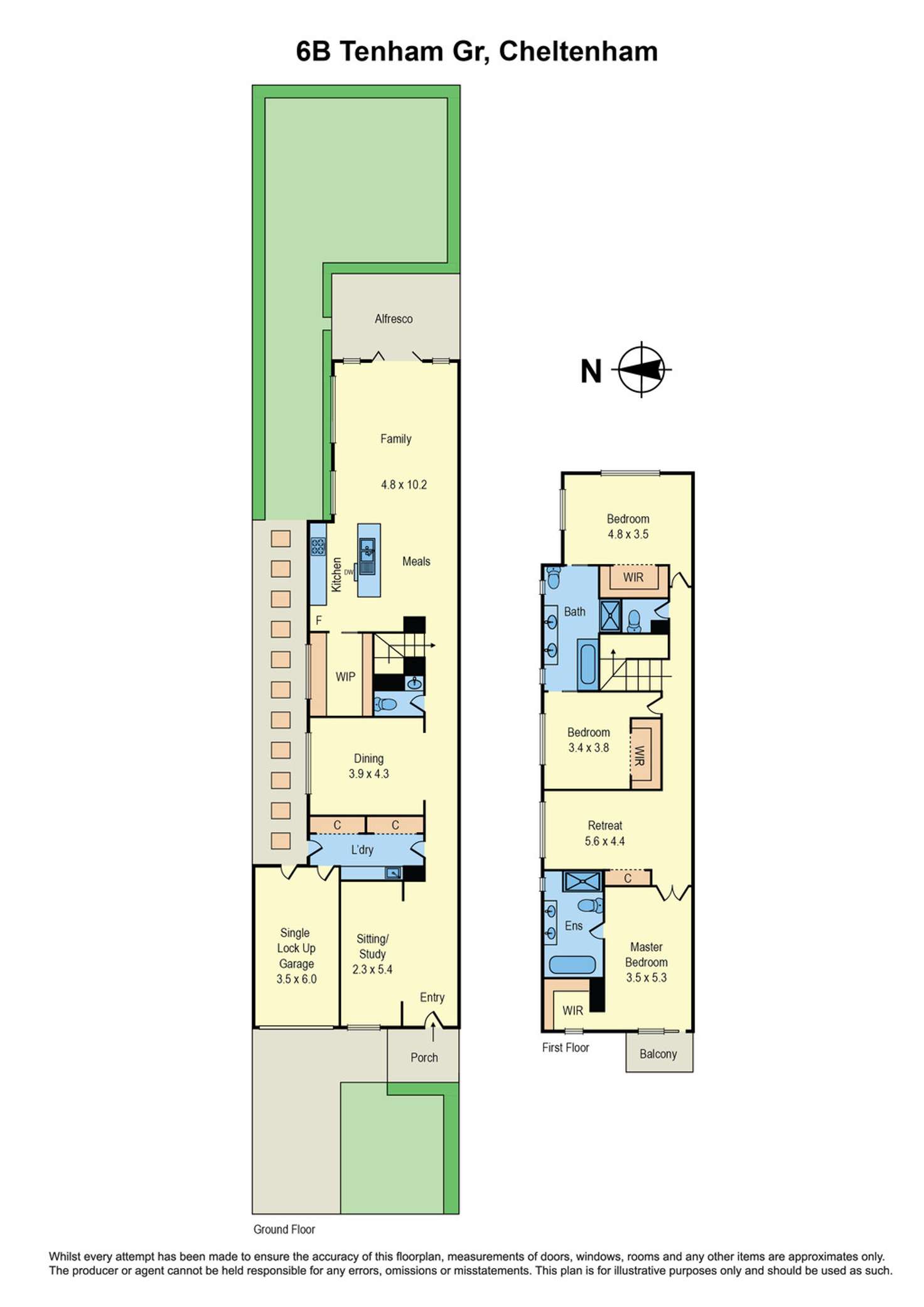 Floorplan of Homely townhouse listing, 6B Tenham Grove, Cheltenham VIC 3192