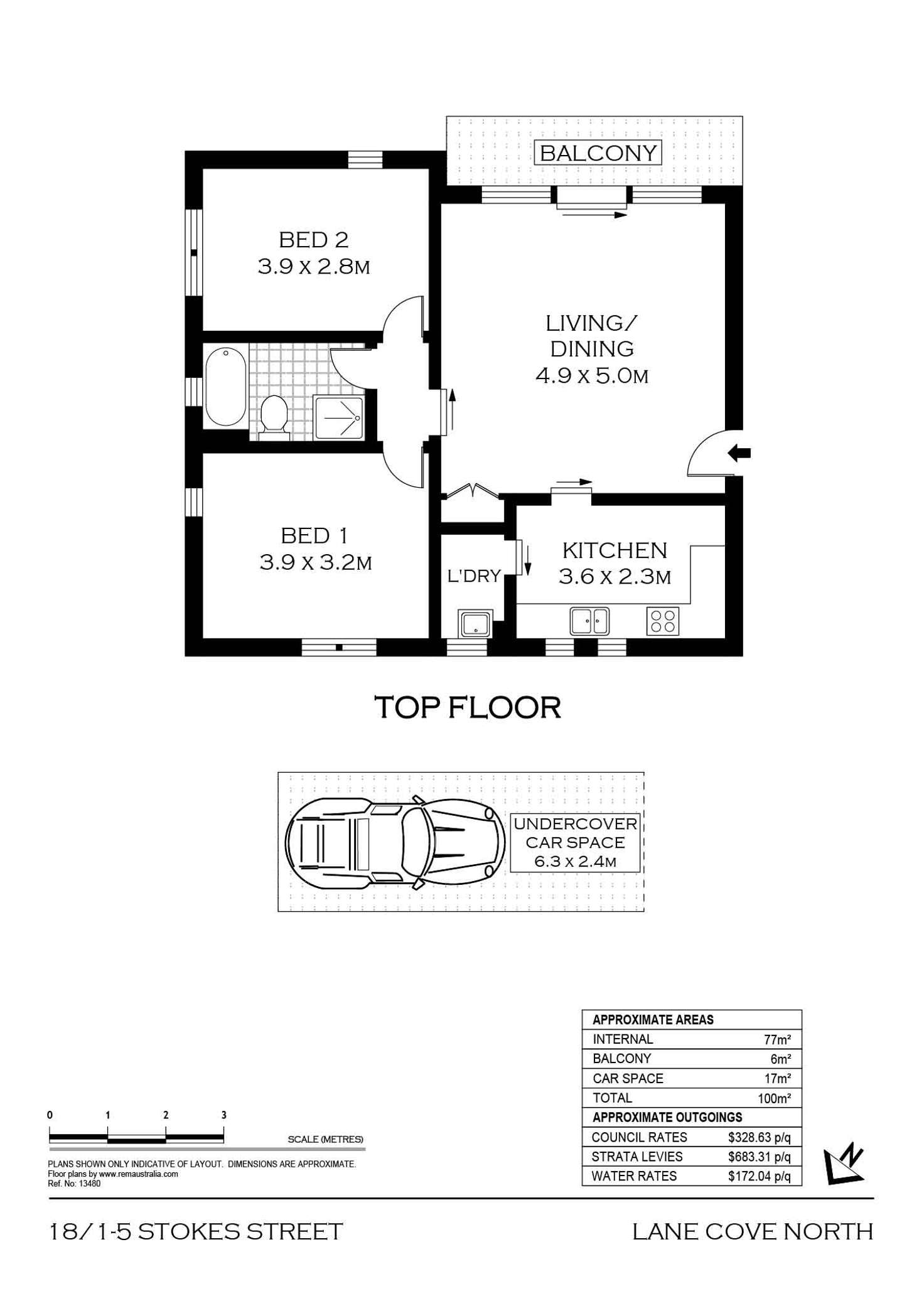 Floorplan of Homely apartment listing, 18/1-5 Stokes Street, Lane Cove NSW 2066