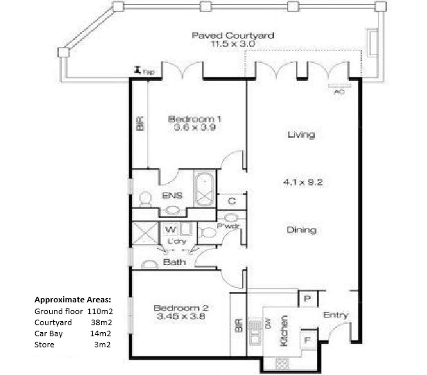 Floorplan of Homely apartment listing, 4/2 Henry Lawson Walk, East Perth WA 6004