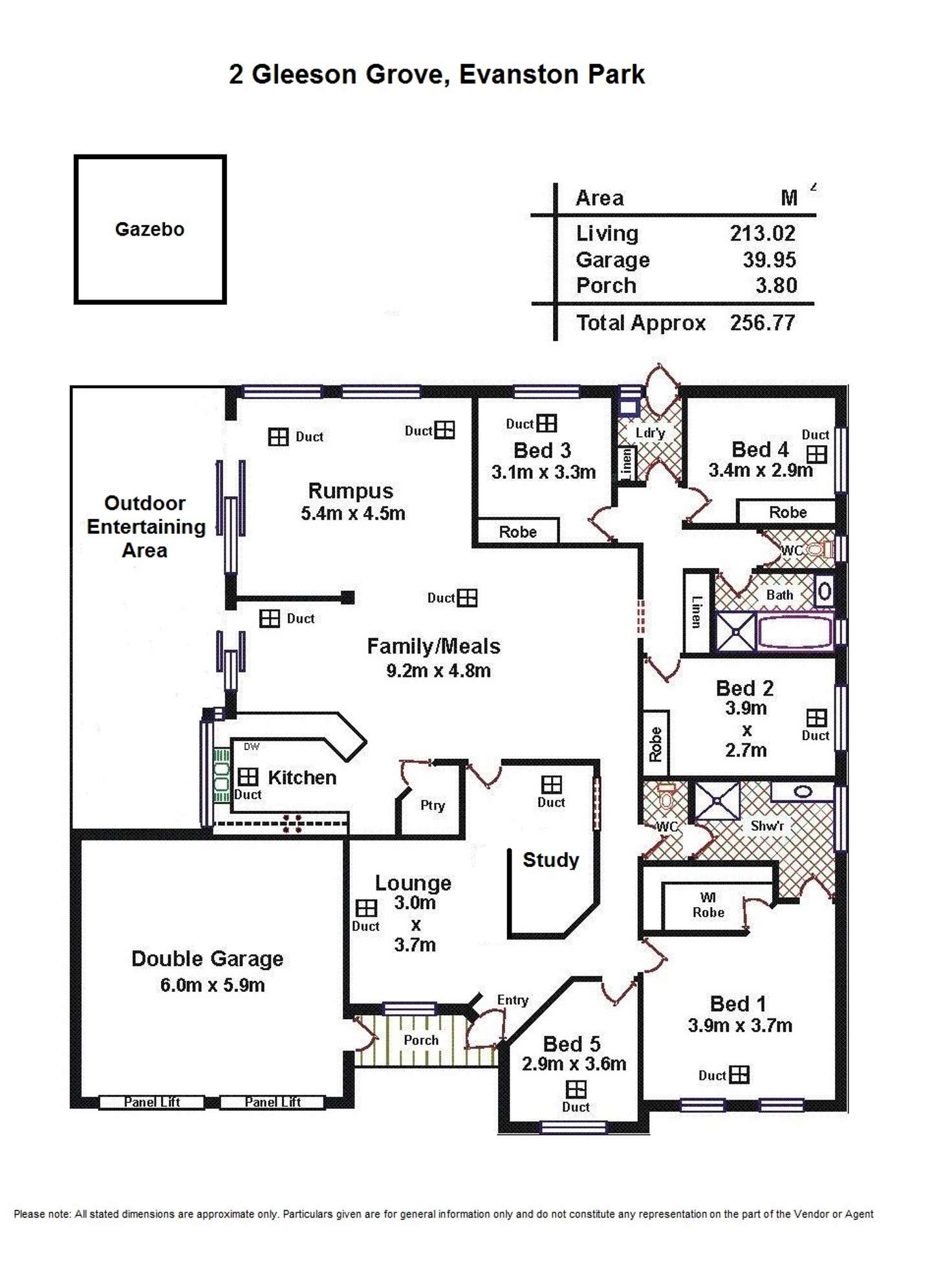 Floorplan of Homely house listing, 2 Gleeson Grove, Evanston Park SA 5116