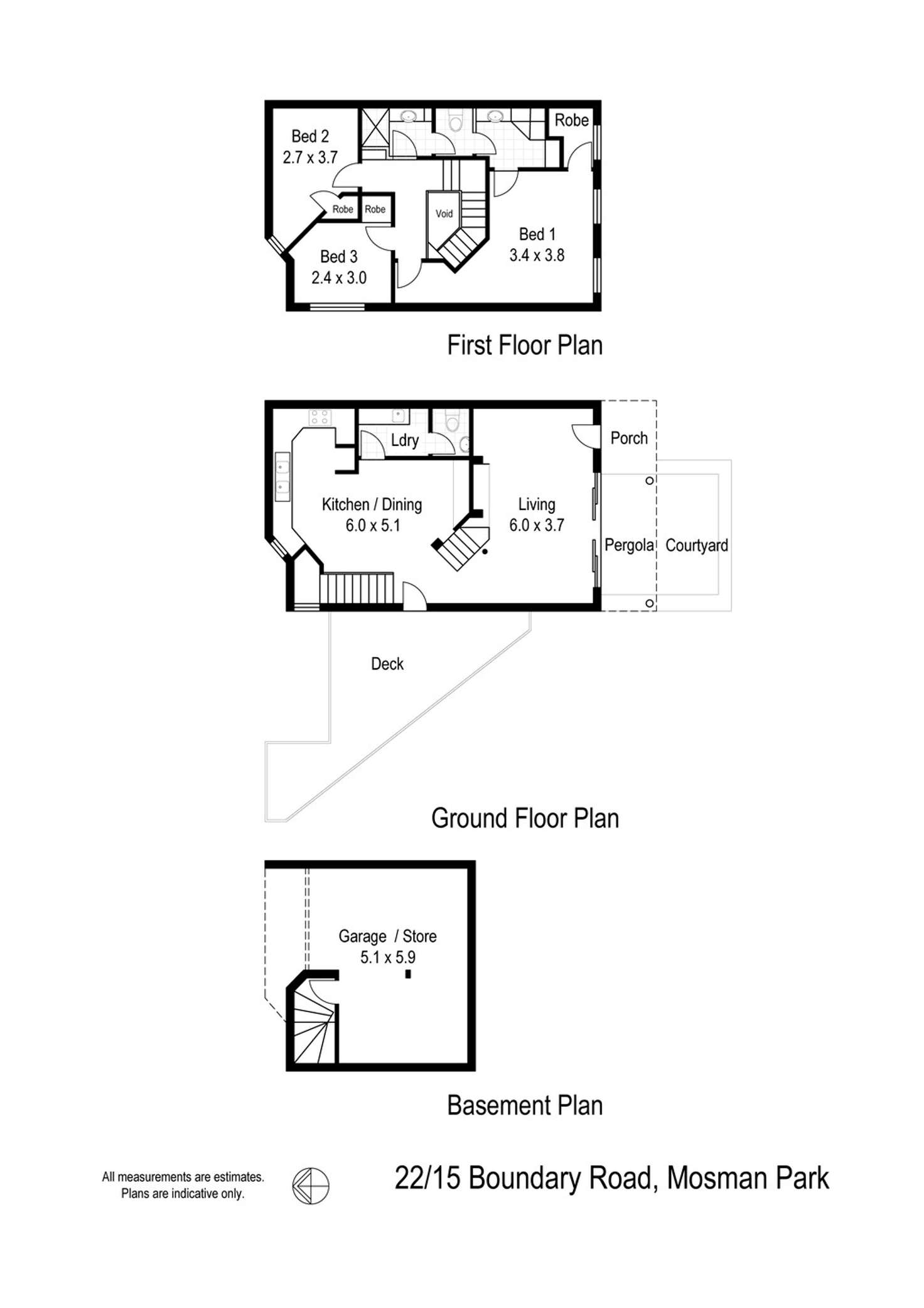 Floorplan of Homely townhouse listing, 22/15 Boundary Road, Mosman Park WA 6012