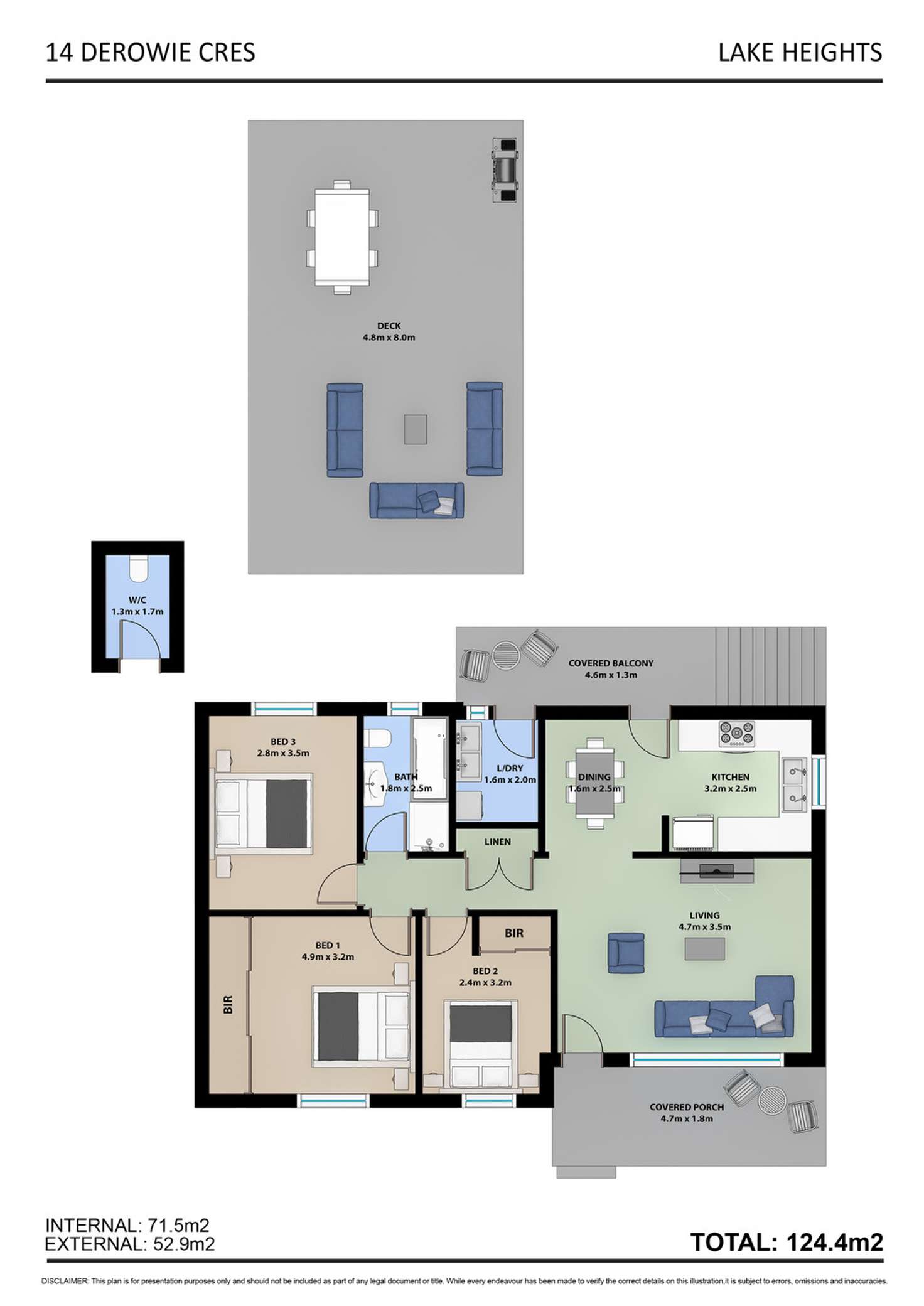 Floorplan of Homely house listing, 14 Derowie Crescent, Lake Heights NSW 2502