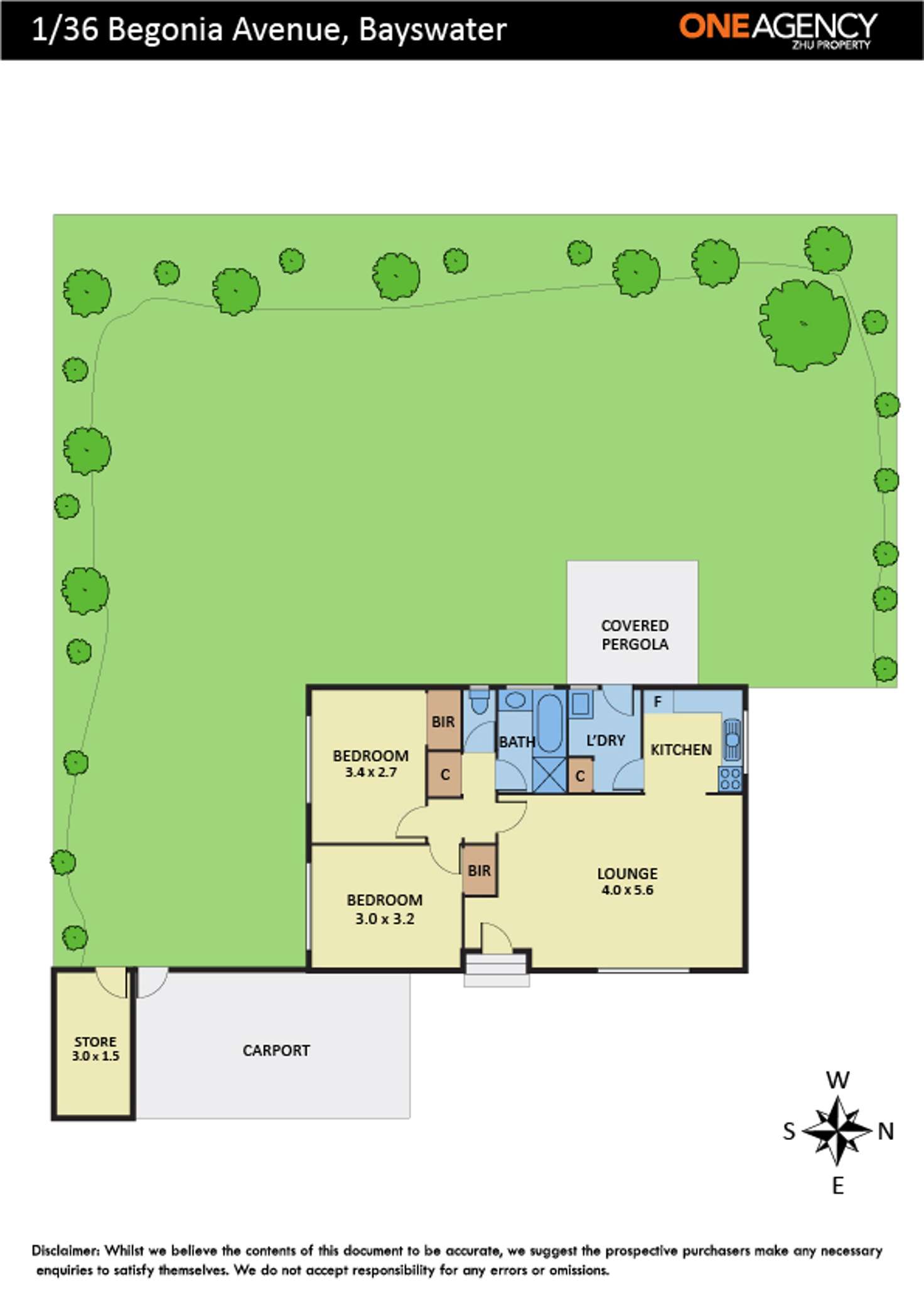 Floorplan of Homely unit listing, 1/36 Begonia Avenue, Bayswater VIC 3153