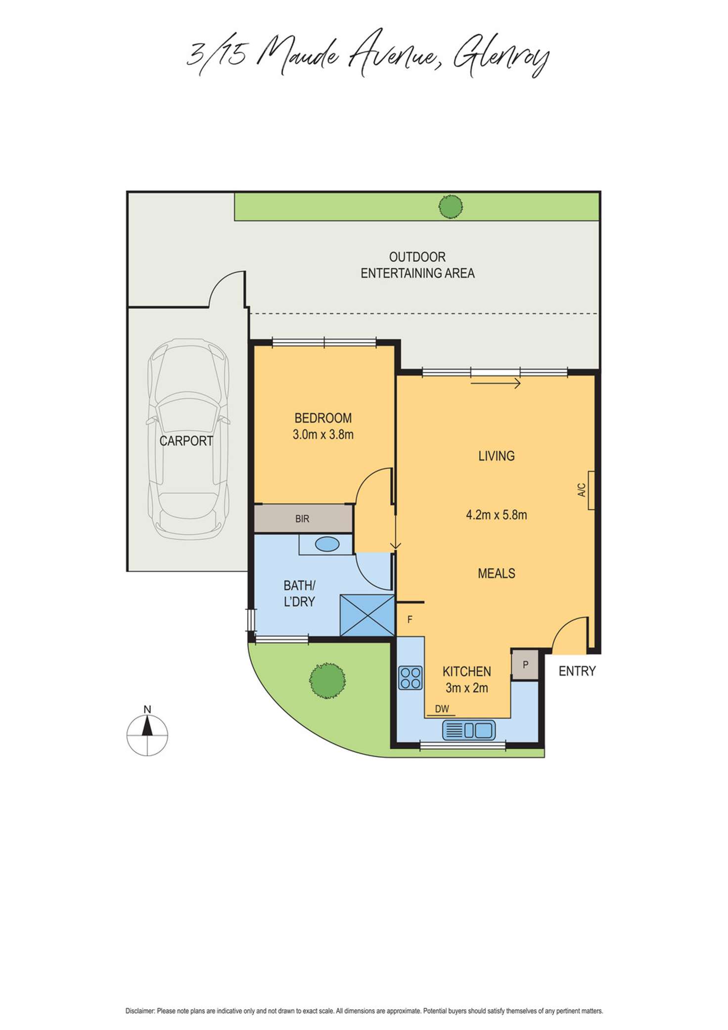 Floorplan of Homely unit listing, 3/15 Maude Avenue, Glenroy VIC 3046