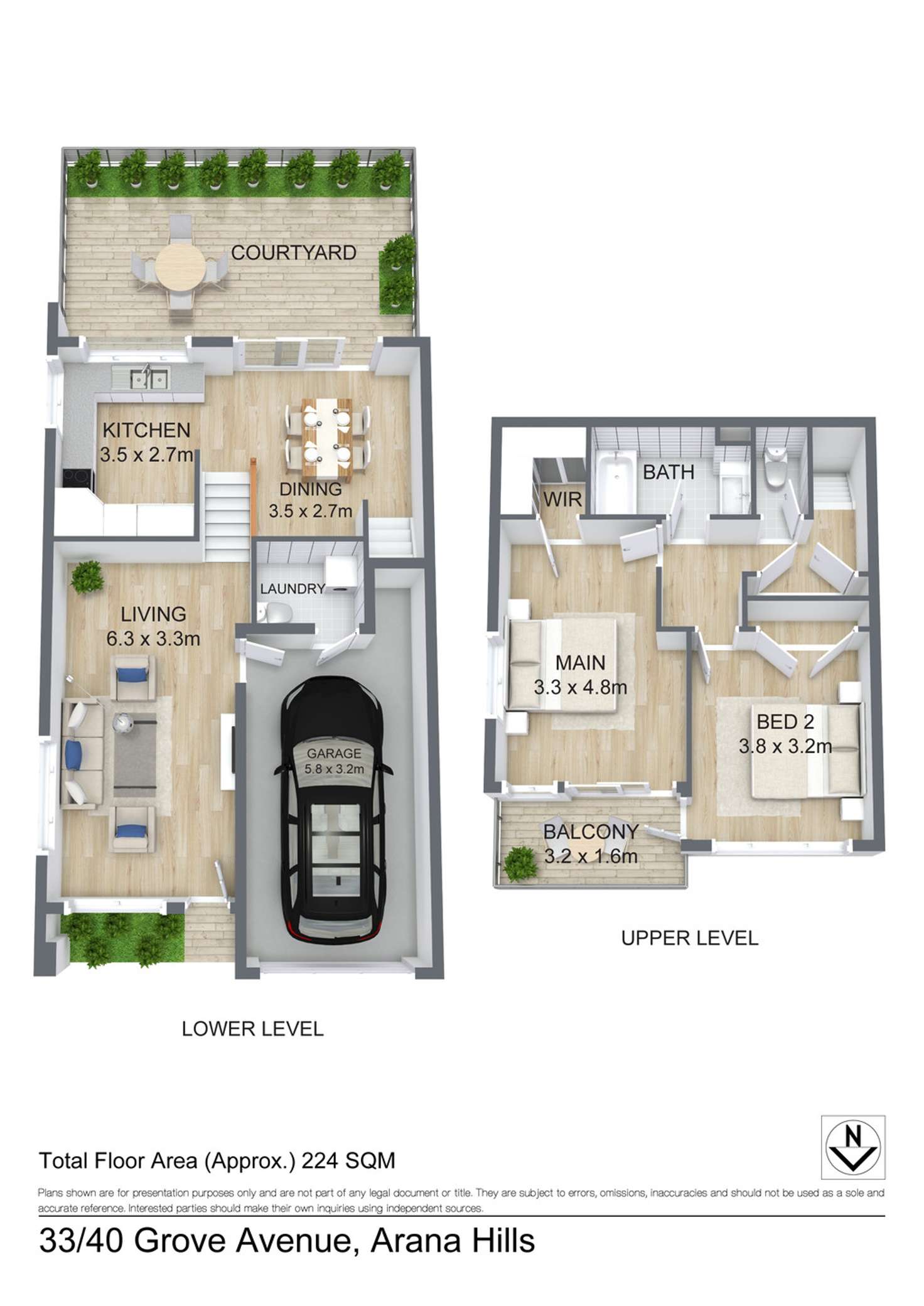 Floorplan of Homely townhouse listing, 33/40 Grove Avenue, Arana Hills QLD 4054
