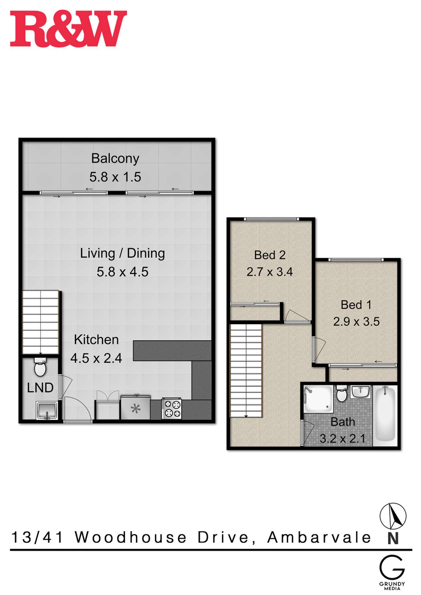 Floorplan of Homely apartment listing, 13/41 Woodhouse Drive, Ambarvale NSW 2560