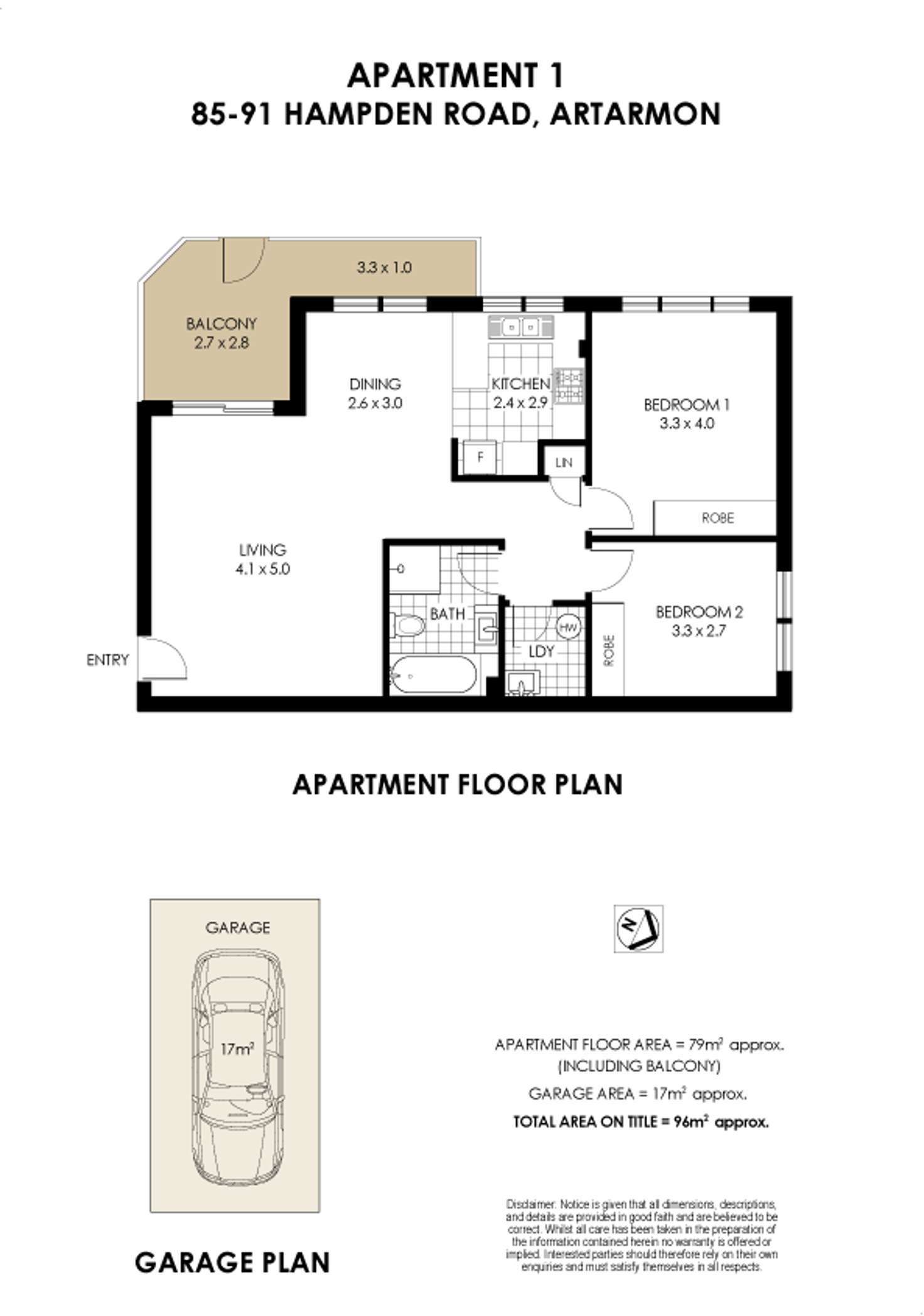 Floorplan of Homely unit listing, 1/85-91 Hampden Road, Artarmon NSW 2064