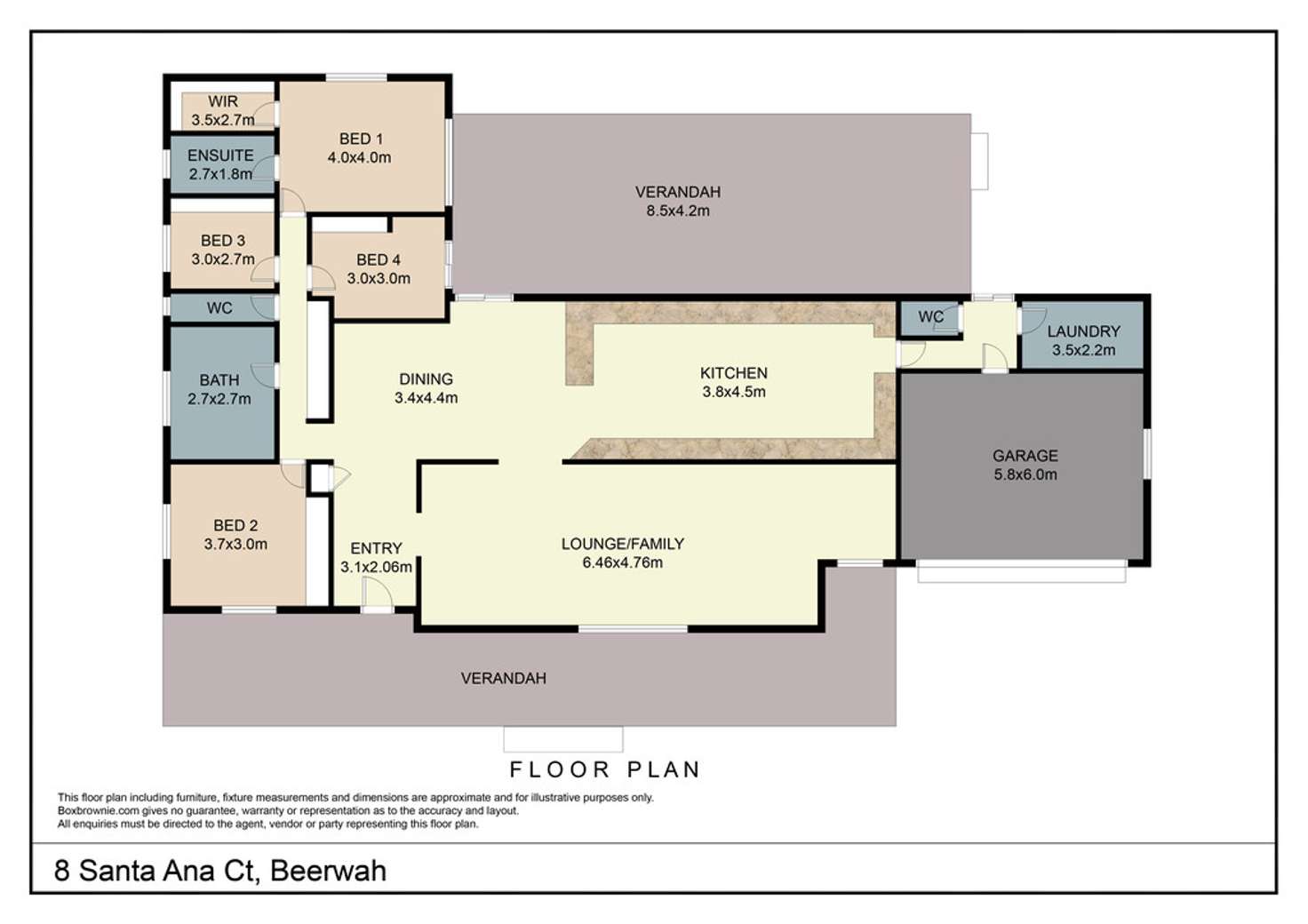 Floorplan of Homely house listing, 8 Santa Ana Court, Beerwah QLD 4519