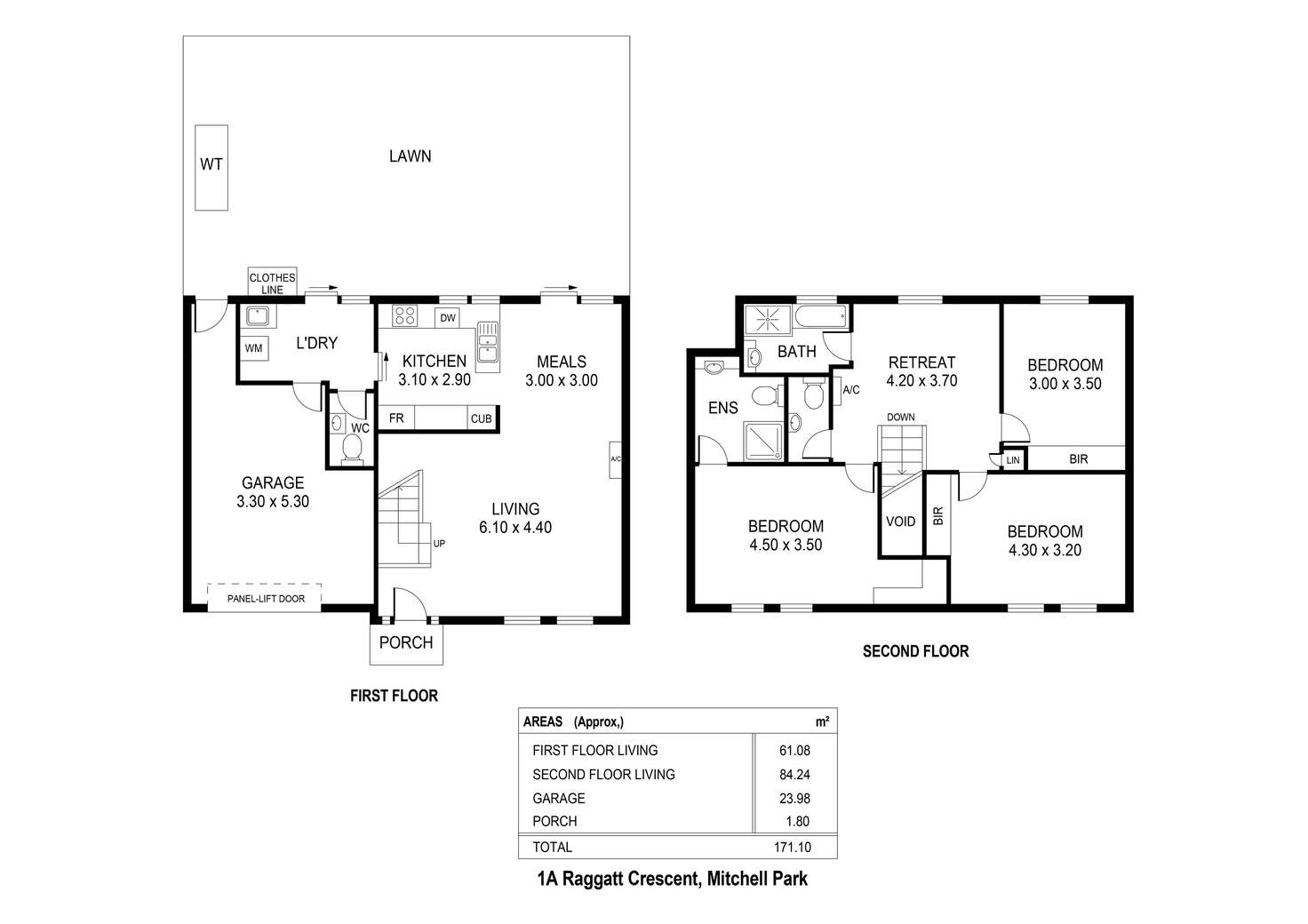 Floorplan of Homely townhouse listing, 1a Raggatt Crescent, Mitchell Park SA 5043