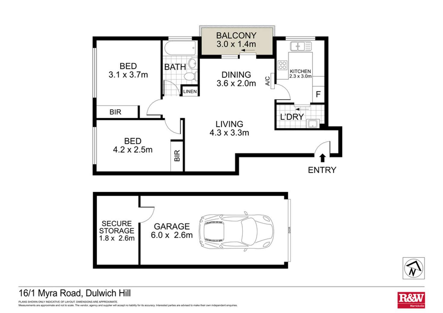 Floorplan of Homely unit listing, 16/1 Myra Road, Dulwich Hill NSW 2203