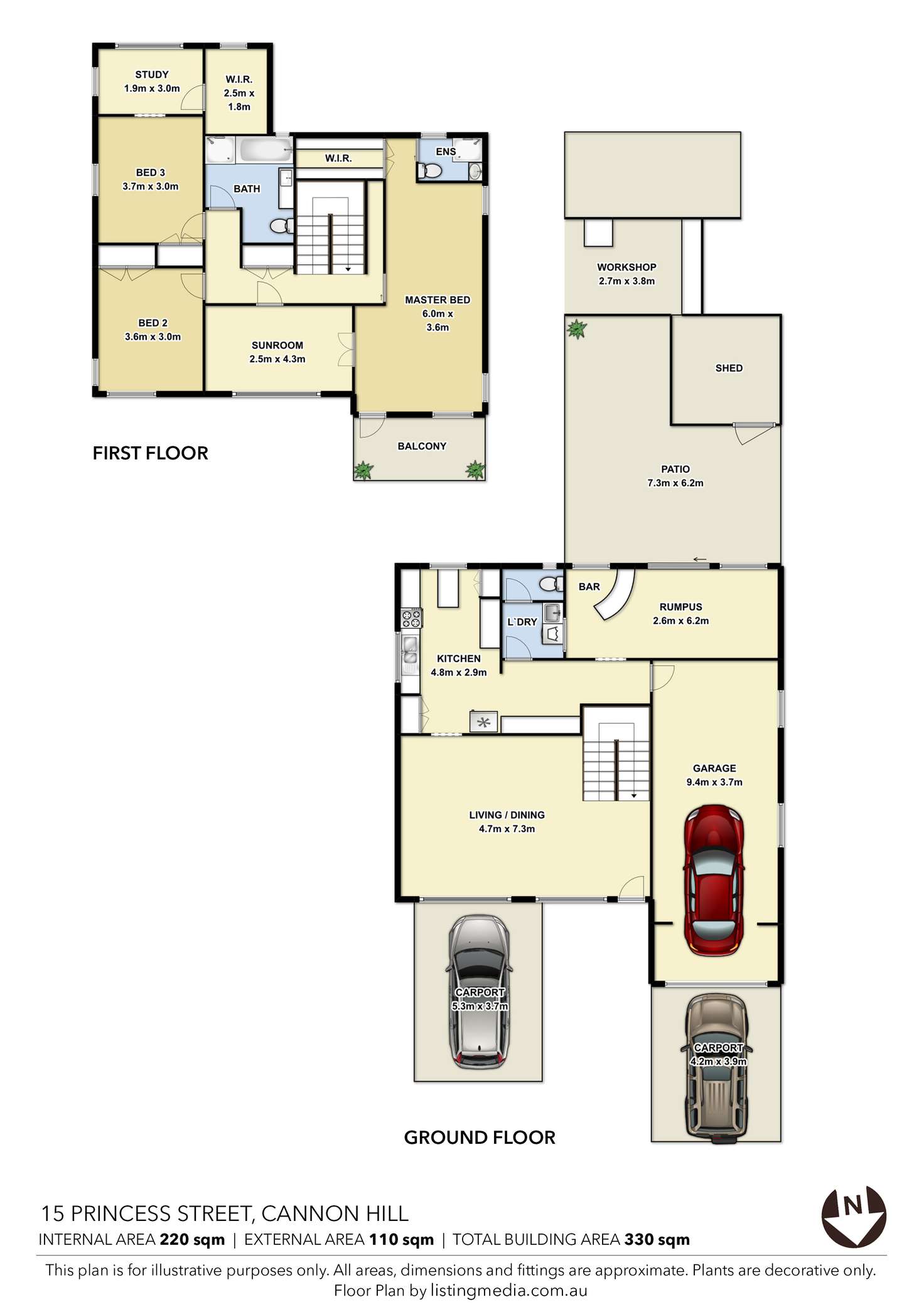Floorplan of Homely house listing, 15 Princess Street, Cannon Hill QLD 4170