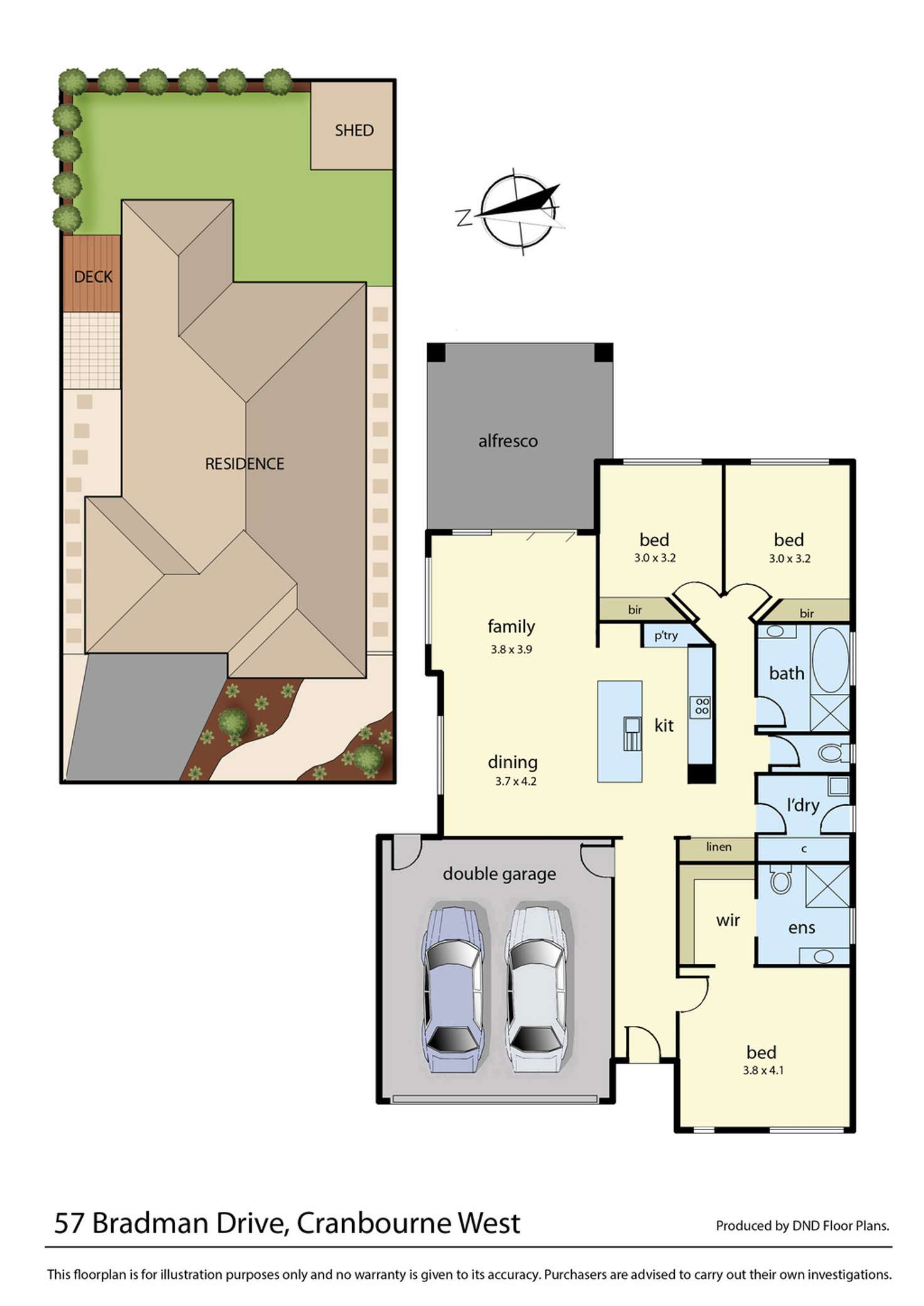 Floorplan of Homely house listing, 57 Bradman Drive, Cranbourne West VIC 3977