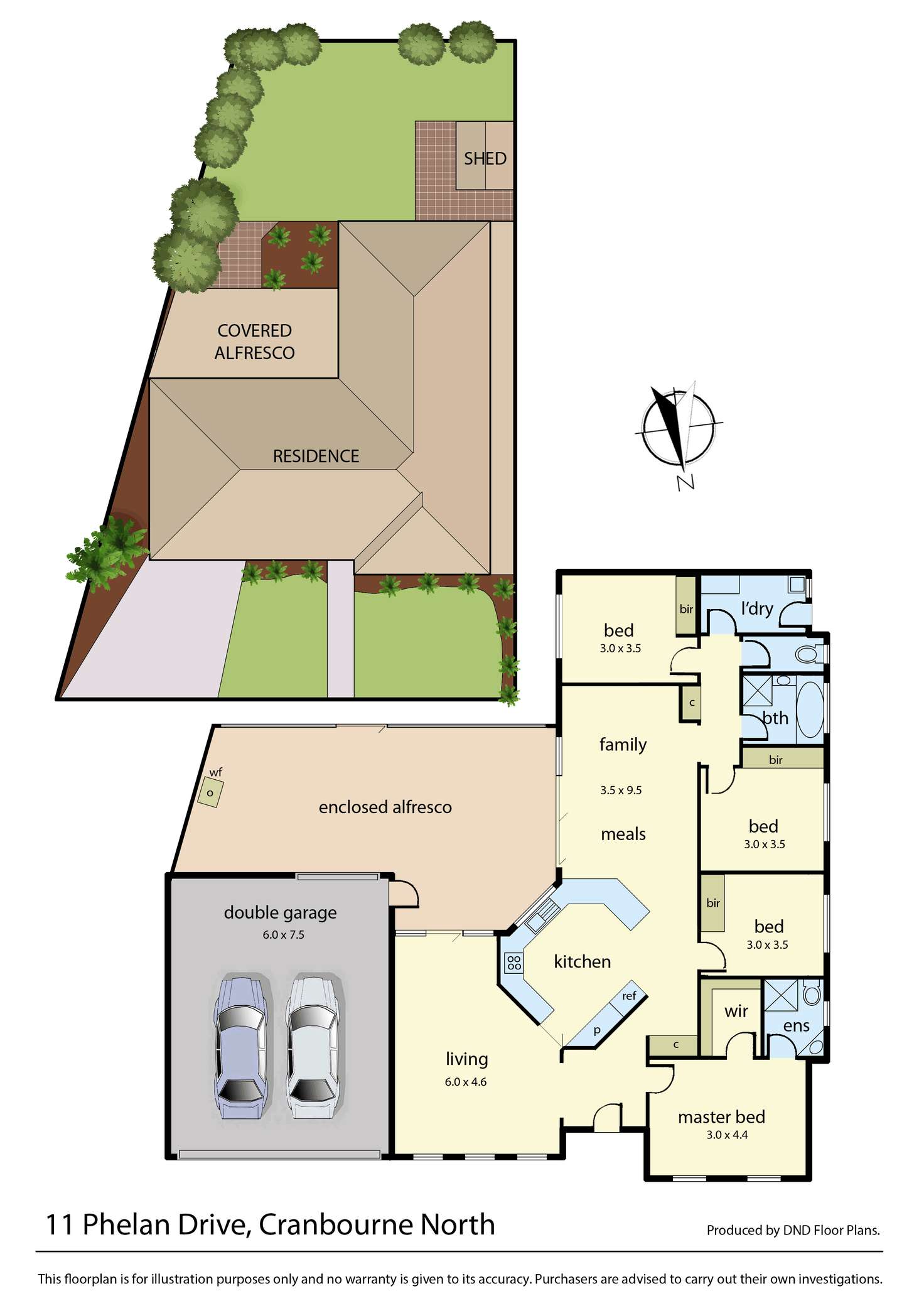 Floorplan of Homely house listing, 11 Phelan Drive, Cranbourne North VIC 3977