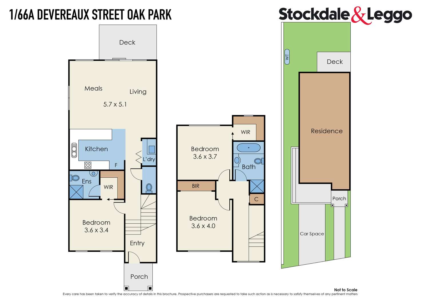 Floorplan of Homely townhouse listing, 1/66A Devereaux Street, Oak Park VIC 3046