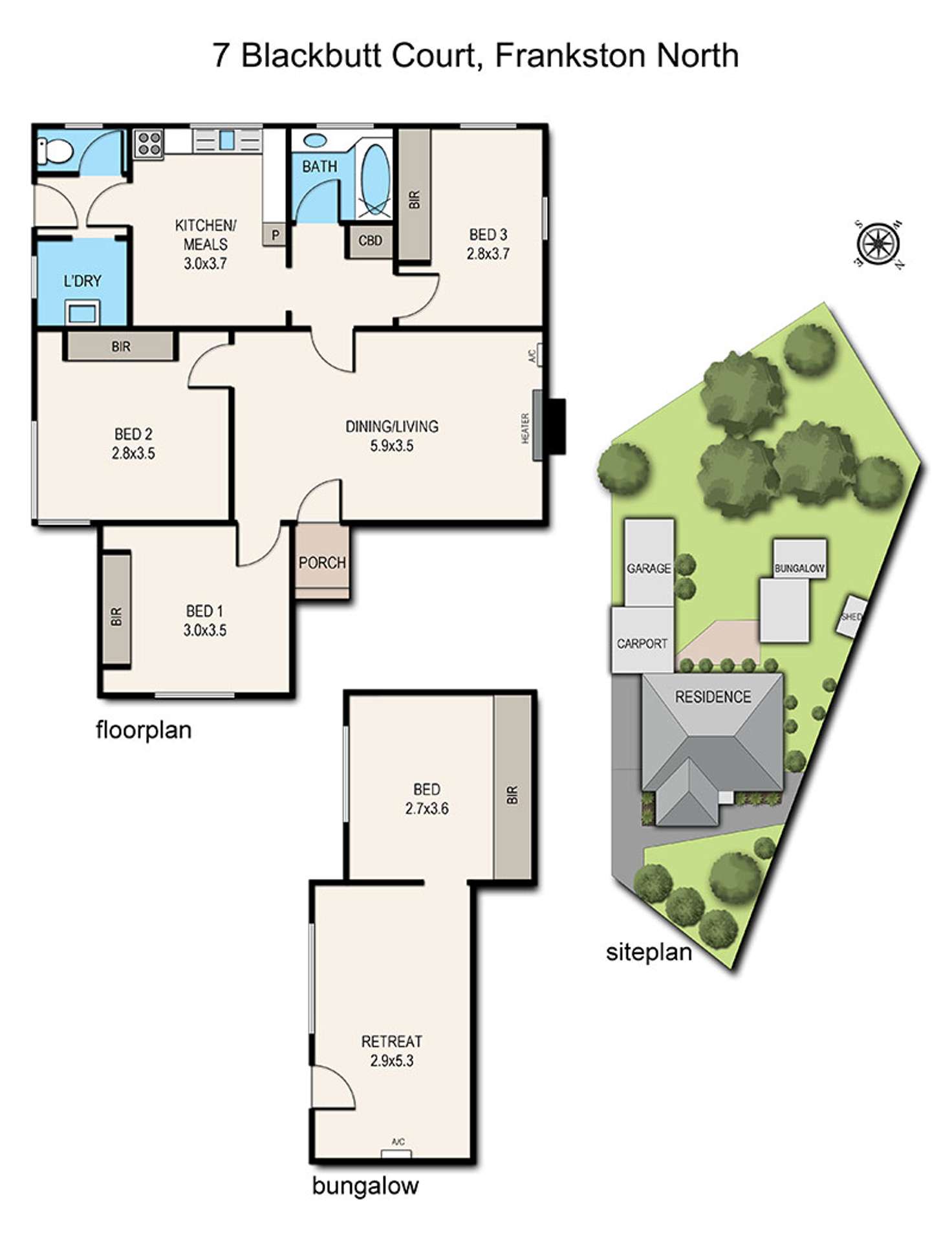 Floorplan of Homely house listing, 7 Blackbutt Court, Frankston North VIC 3200