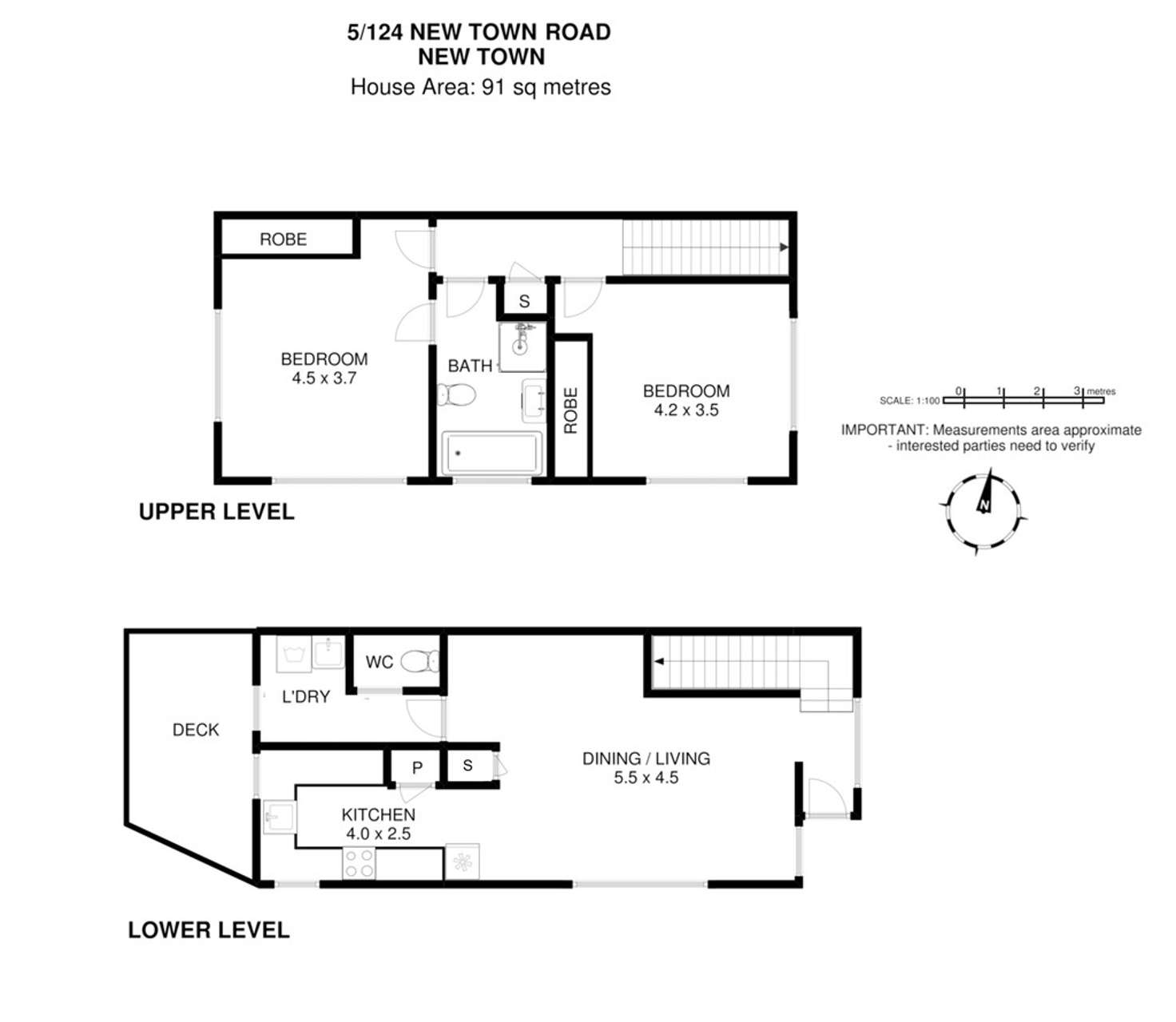 Floorplan of Homely townhouse listing, 5/124 New Town Road, New Town TAS 7008