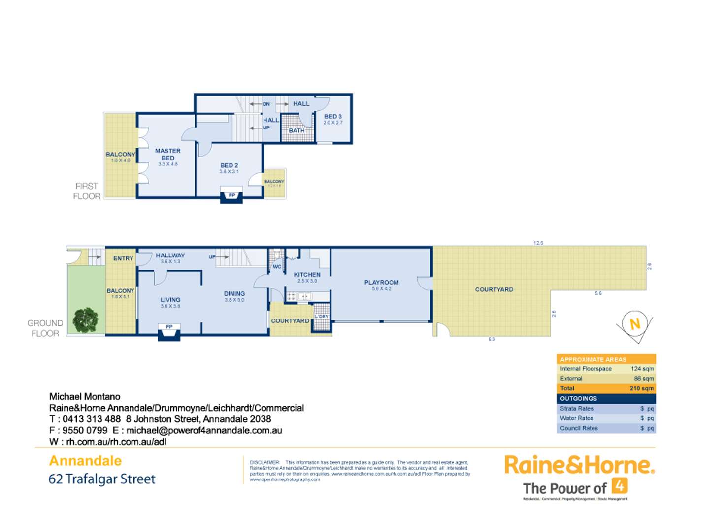 Floorplan of Homely terrace listing, 62 Trafalgar Street, Annandale NSW 2038