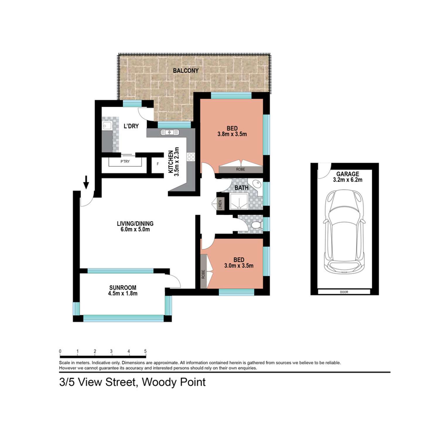 Floorplan of Homely unit listing, 3/5 View Street, Woody Point QLD 4019