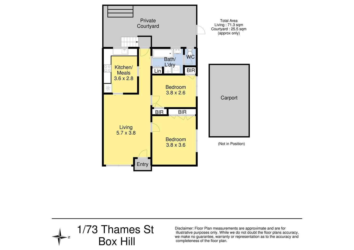 Floorplan of Homely unit listing, 1/73 Thames Street, Box Hill VIC 3128