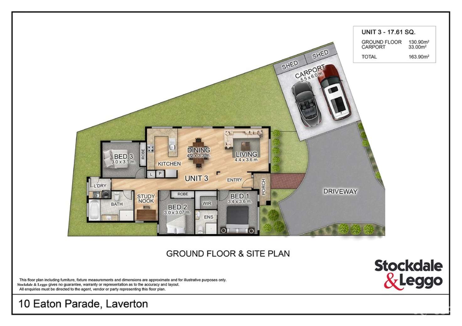 Floorplan of Homely house listing, 3/10 Eaton Parade, Laverton VIC 3028