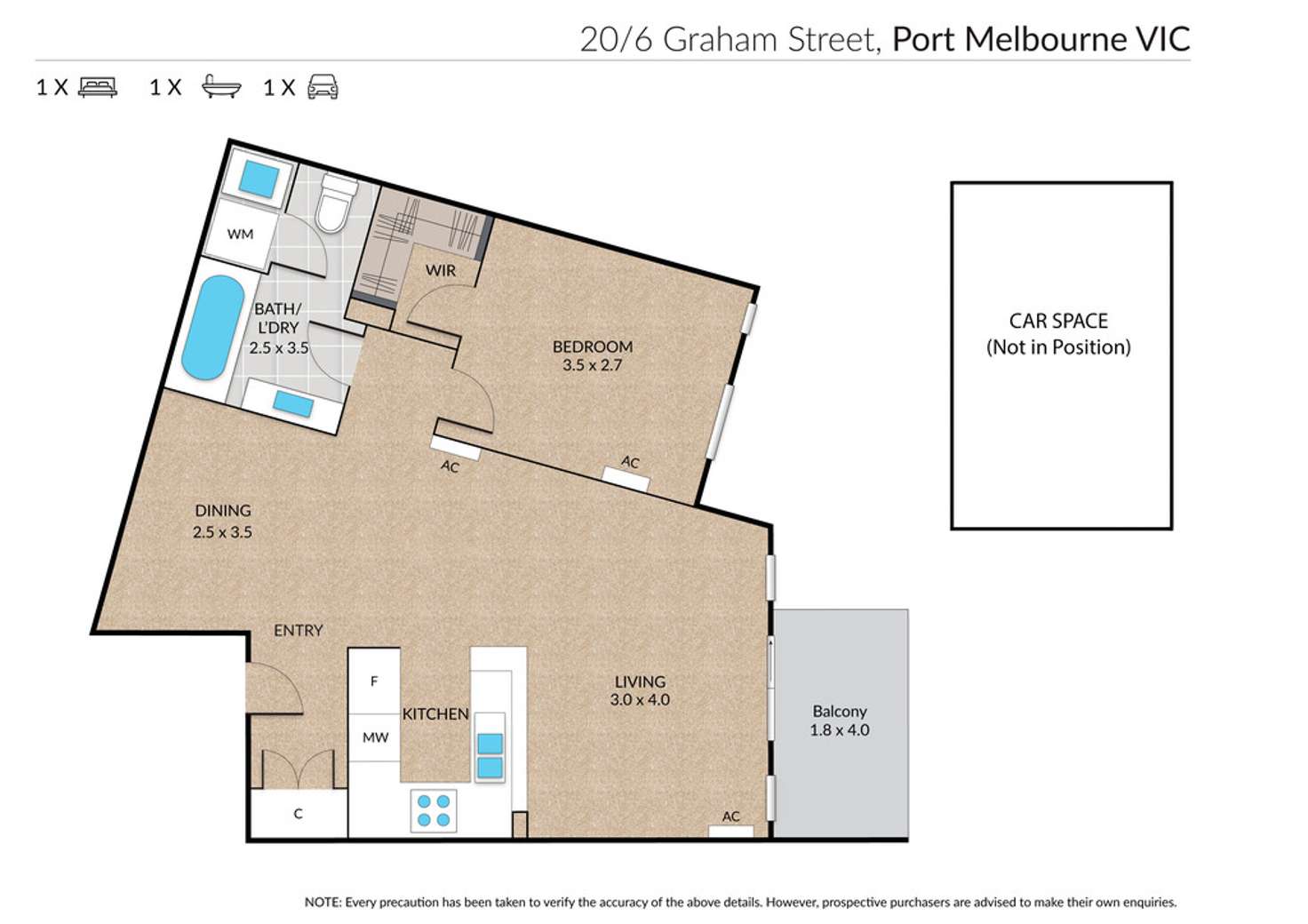 Floorplan of Homely apartment listing, 20/6 Graham Street, Port Melbourne VIC 3207