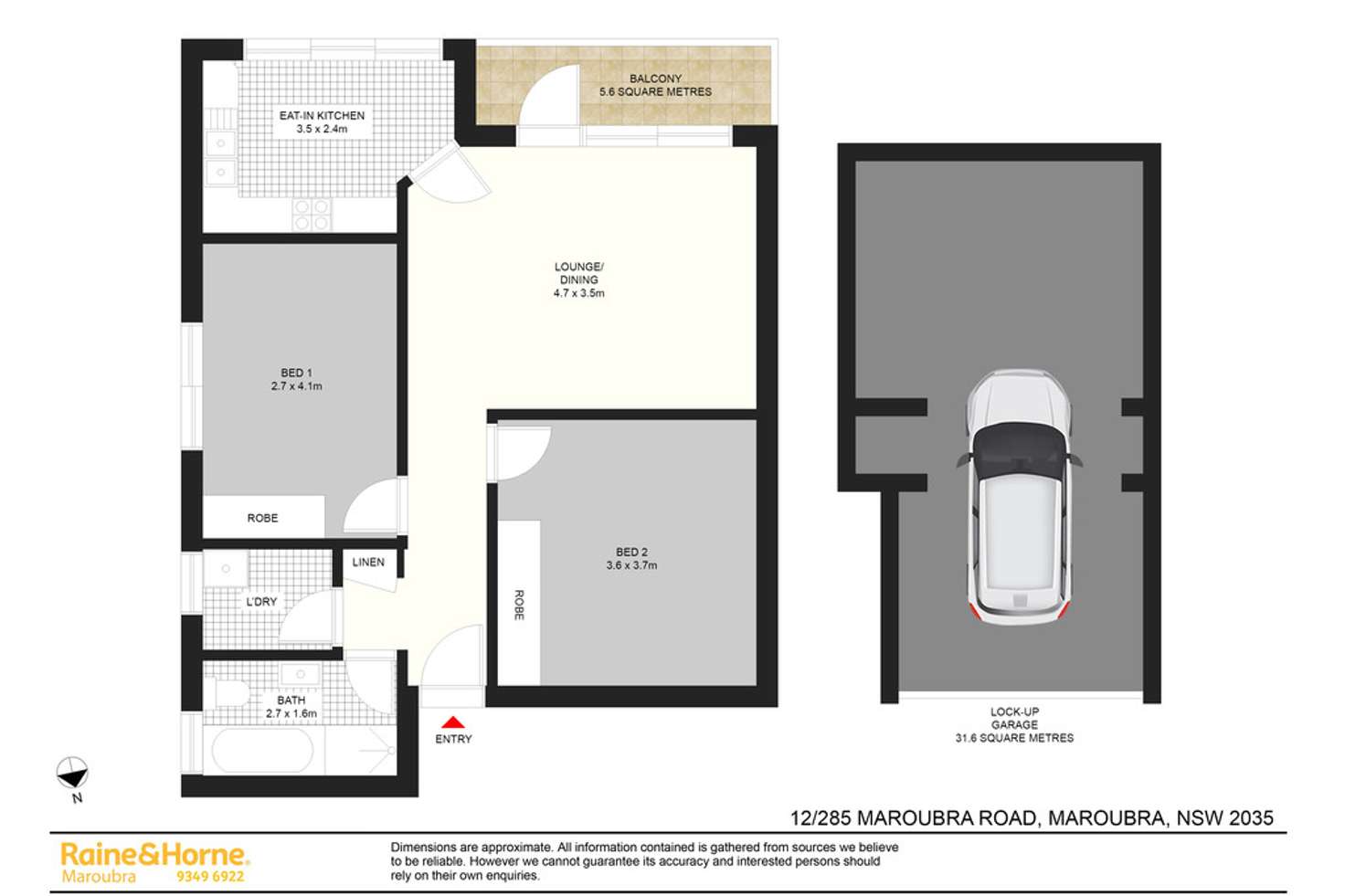 Floorplan of Homely apartment listing, 12/285 MAROUBRA ROAD, Maroubra NSW 2035