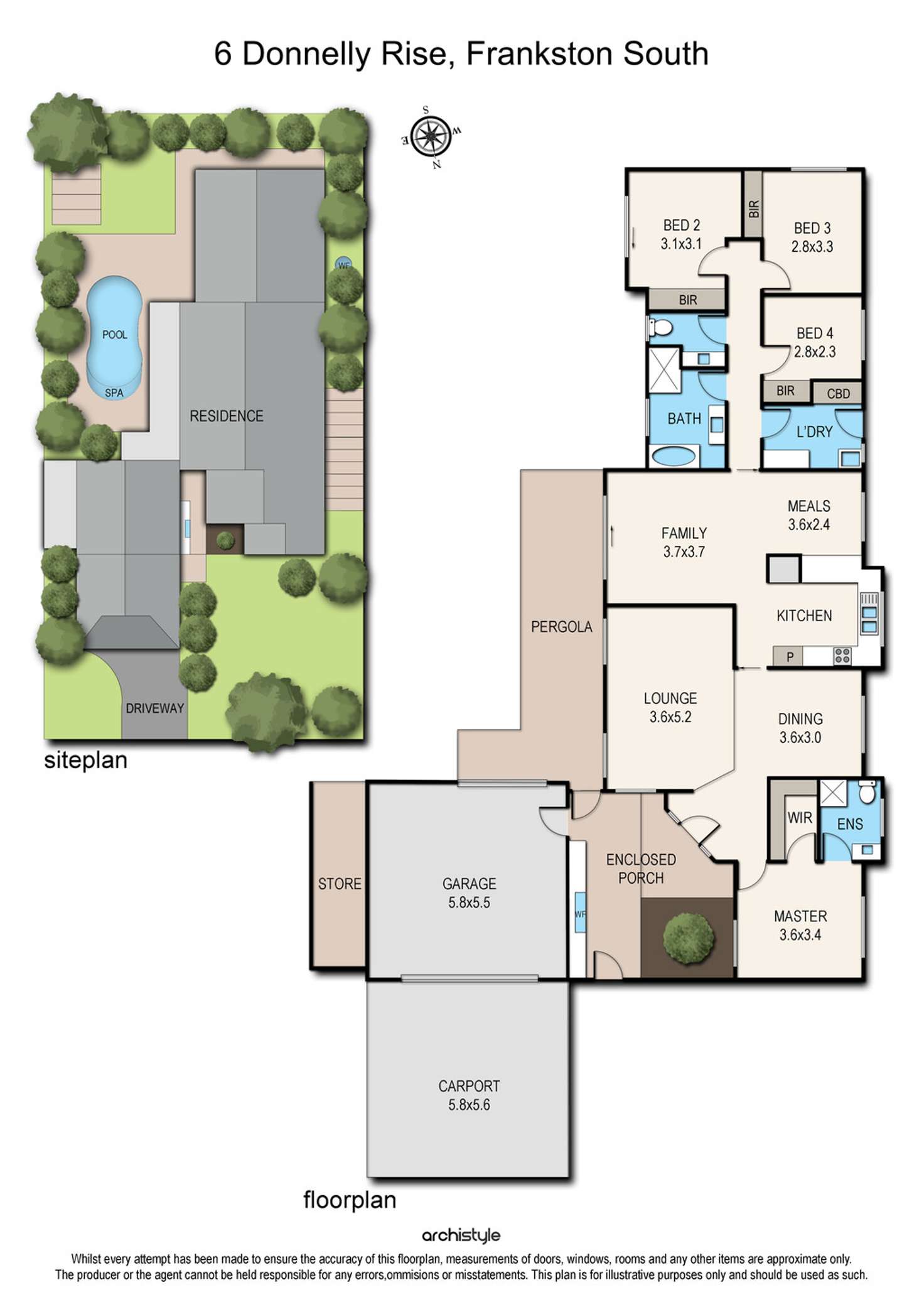 Floorplan of Homely house listing, 6 Donnelly Rise, Frankston South VIC 3199