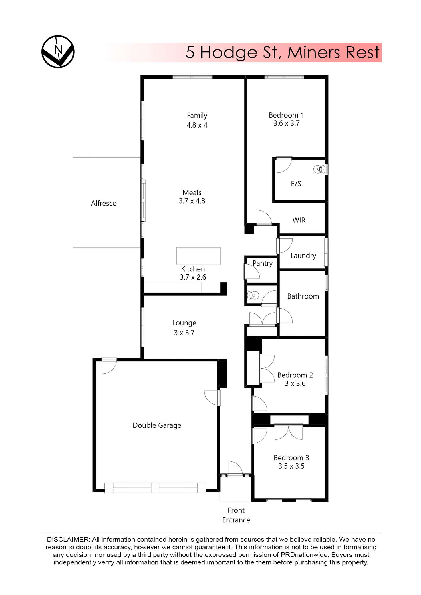 Floorplan of Homely house listing, 5 Hodge Street, Miners Rest VIC 3352