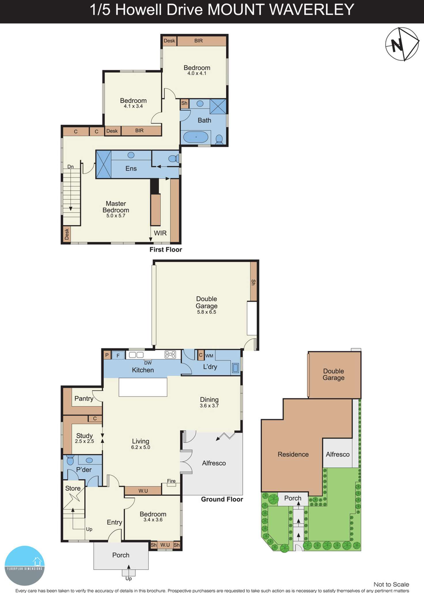 Floorplan of Homely townhouse listing, 1/5 Howell Drive, Mount Waverley VIC 3149