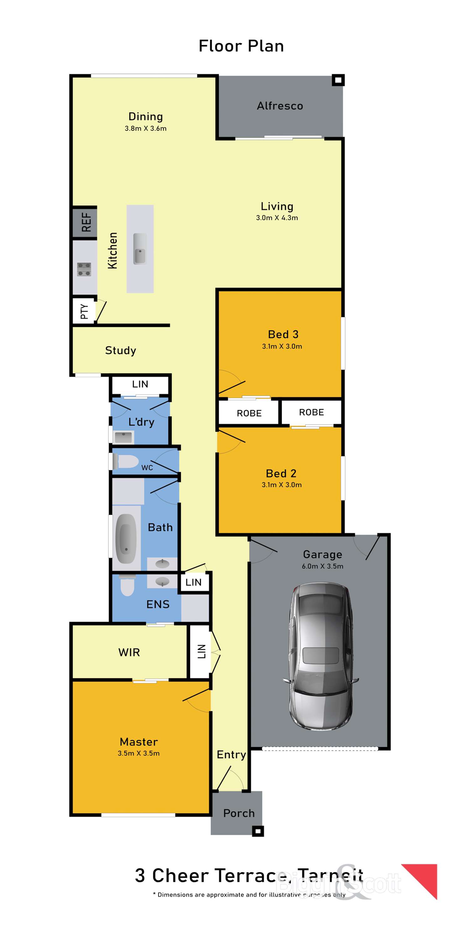 Floorplan of Homely house listing, 3 Cheer Terrace, Tarneit VIC 3029