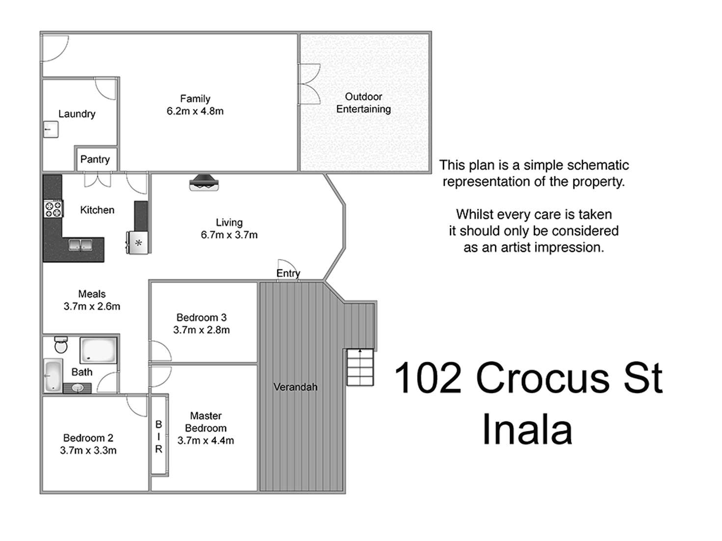 Floorplan of Homely house listing, 102 Crocus Street, Inala QLD 4077