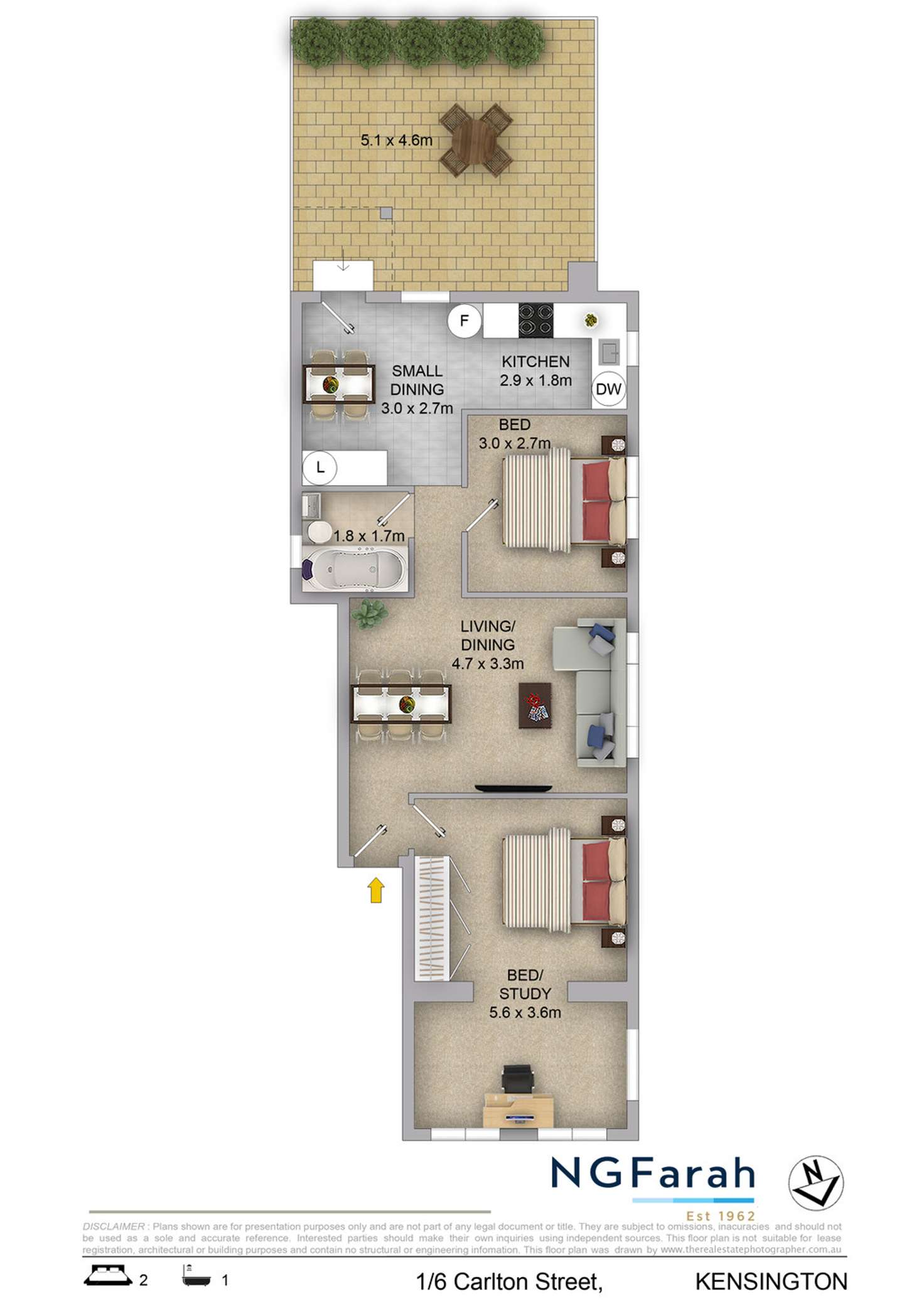 Floorplan of Homely apartment listing, 1/6 Carlton Street, Kensington NSW 2033