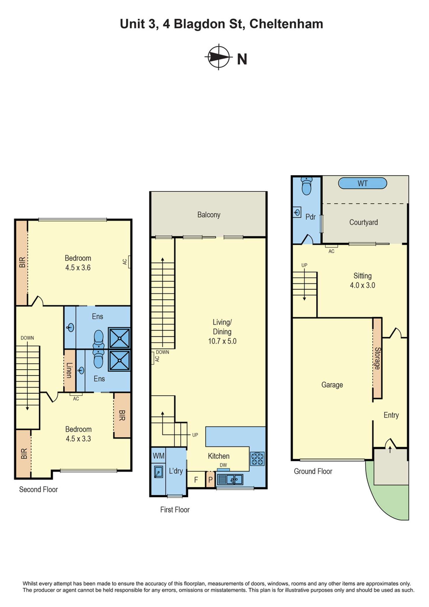 Floorplan of Homely townhouse listing, 3/4 Blagdon Street, Cheltenham VIC 3192