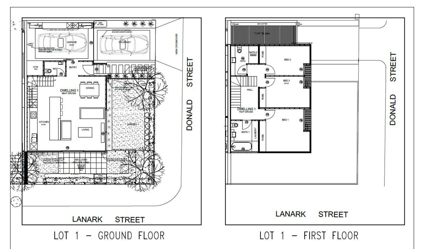 Floorplan of Homely townhouse listing, 1-3/139 Donald Street, Brunswick East VIC 3057