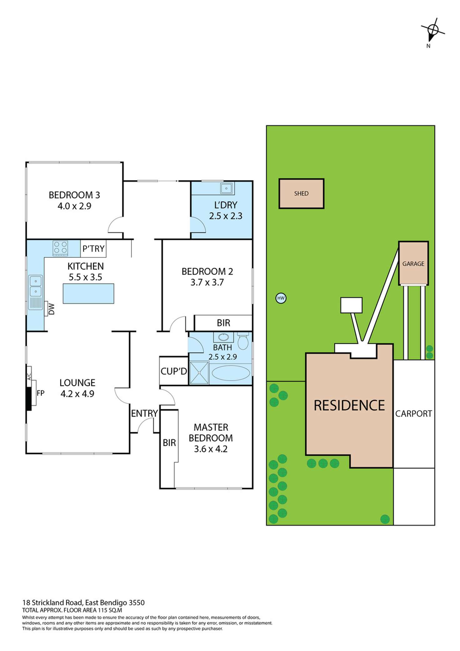 Floorplan of Homely house listing, 18 Strickland Road, East Bendigo VIC 3550