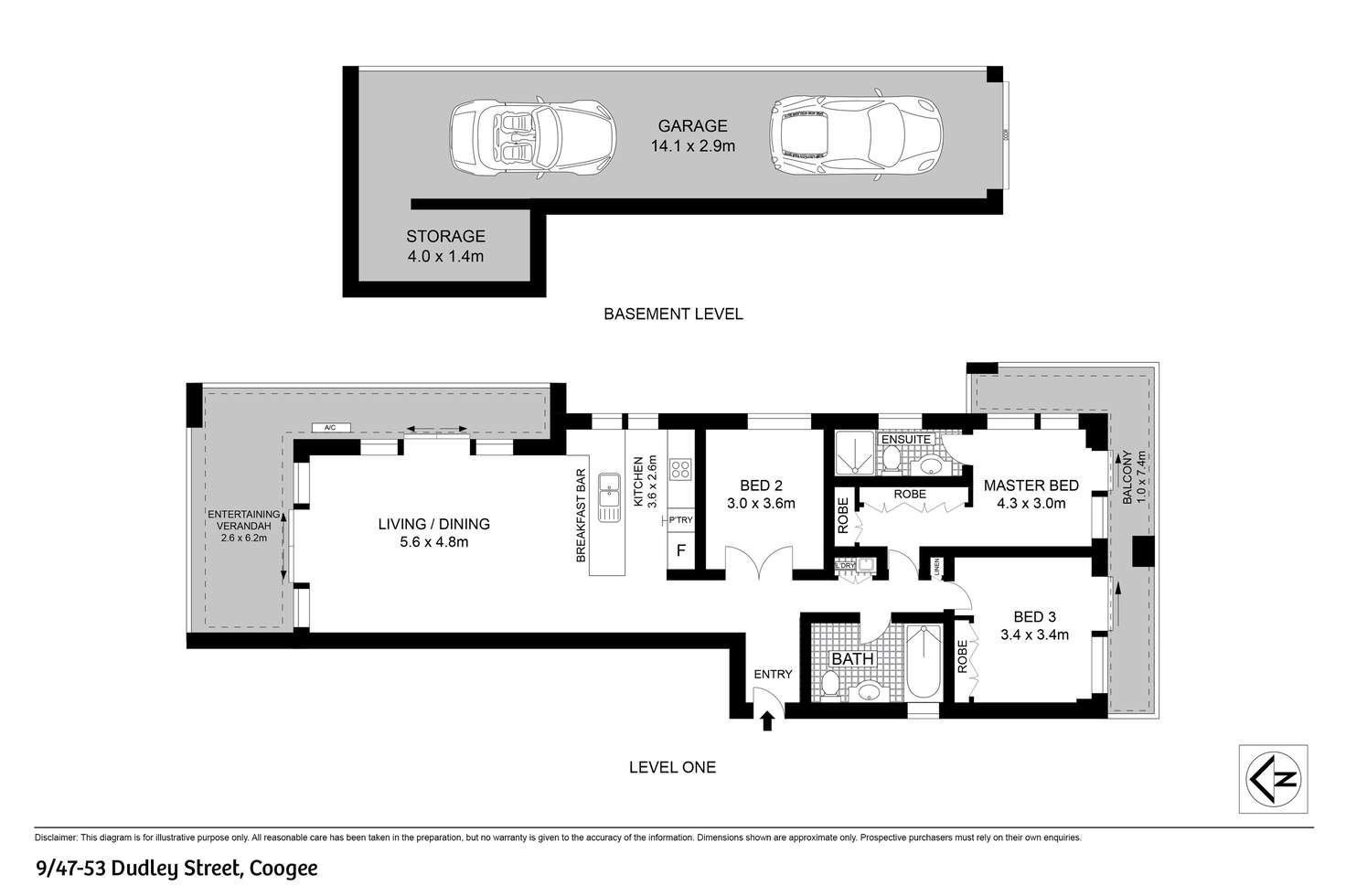 Floorplan of Homely apartment listing, 9/47-53 Dudley Street, Coogee NSW 2034