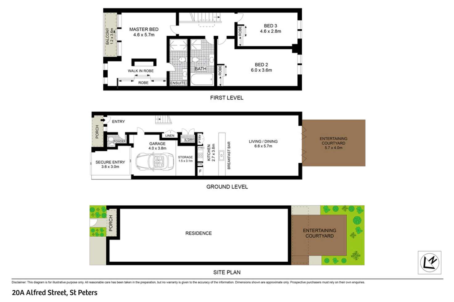 Floorplan of Homely terrace listing, 20a Alfred Street, St Peters NSW 2044