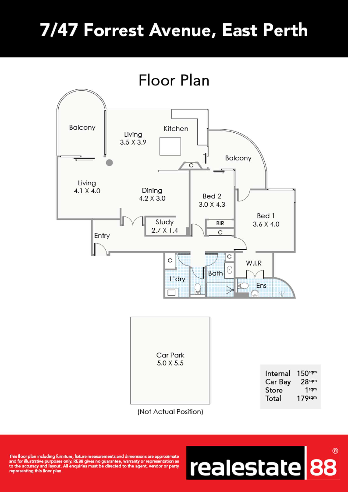 Floorplan of Homely apartment listing, 7/47 Forrest Avenue, East Perth WA 6004
