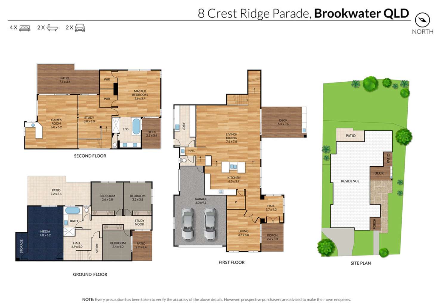 Floorplan of Homely house listing, 8 Crest Ridge Parade, Brookwater QLD 4300